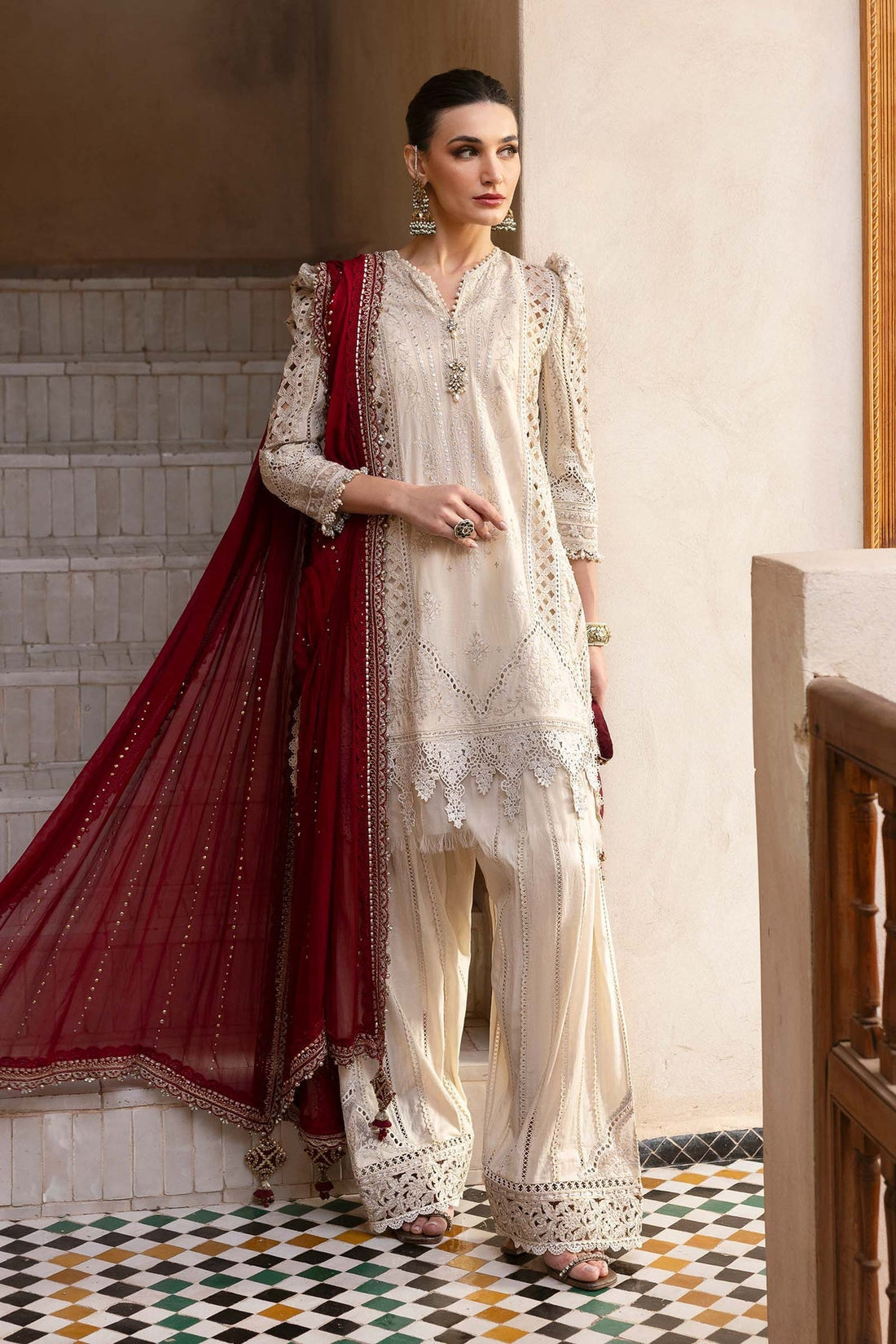 Maria B | Luxury Lawn 25 | D-2511-B by Maria B - Designer Dress - Type: Ladies Clothes - Available at Libayah - 100% Original