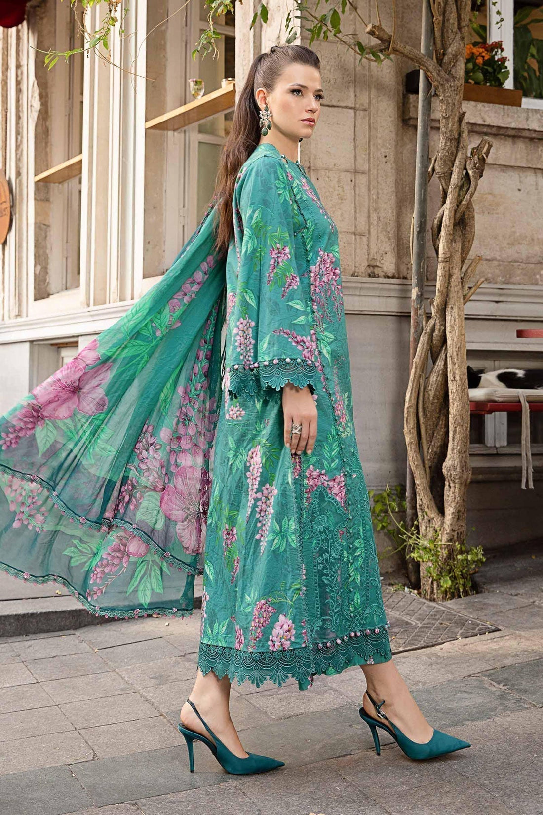 Maria B | M Prints Fall Edit 24 | MPT-2301-A by Maria B - Designer Dress  - Type : Ladies Clothes - Available at Libayah - 100% Original 