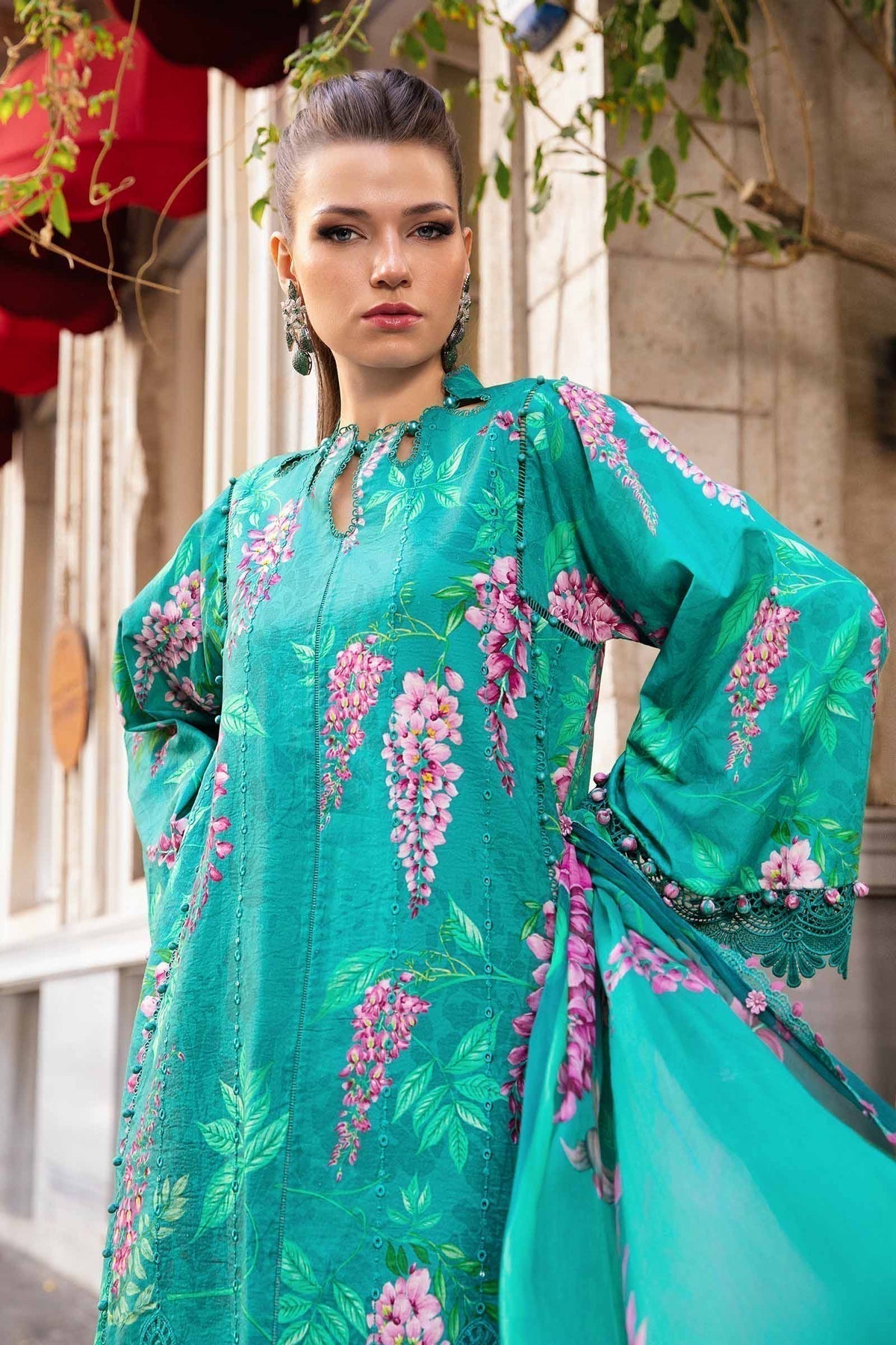 Maria B | M Prints Fall Edit 24 | MPT-2301-A by Maria B - Designer Dress  - Type : Ladies Clothes - Available at Libayah - 100% Original 