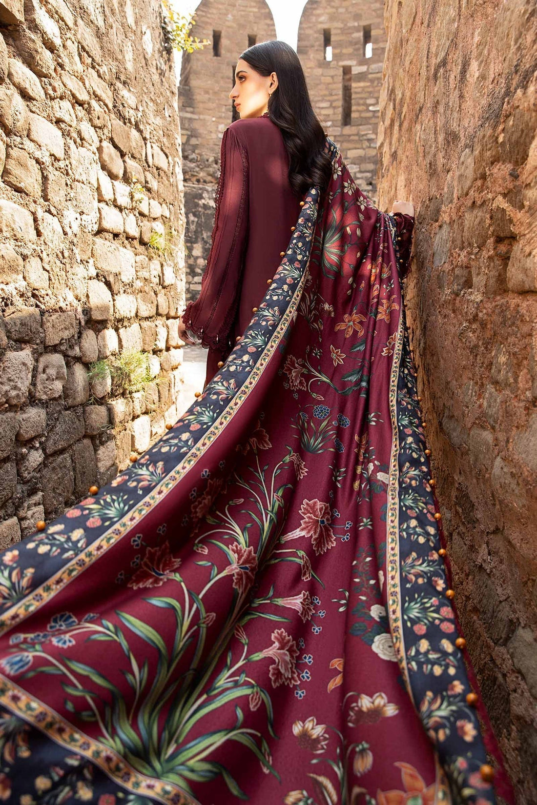 Maria B | M Prints Winter 24 | MPT-2401-B by Maria B - Designer Dress  - Type : Ladies Clothes - Available at Libayah - 100% Original 
