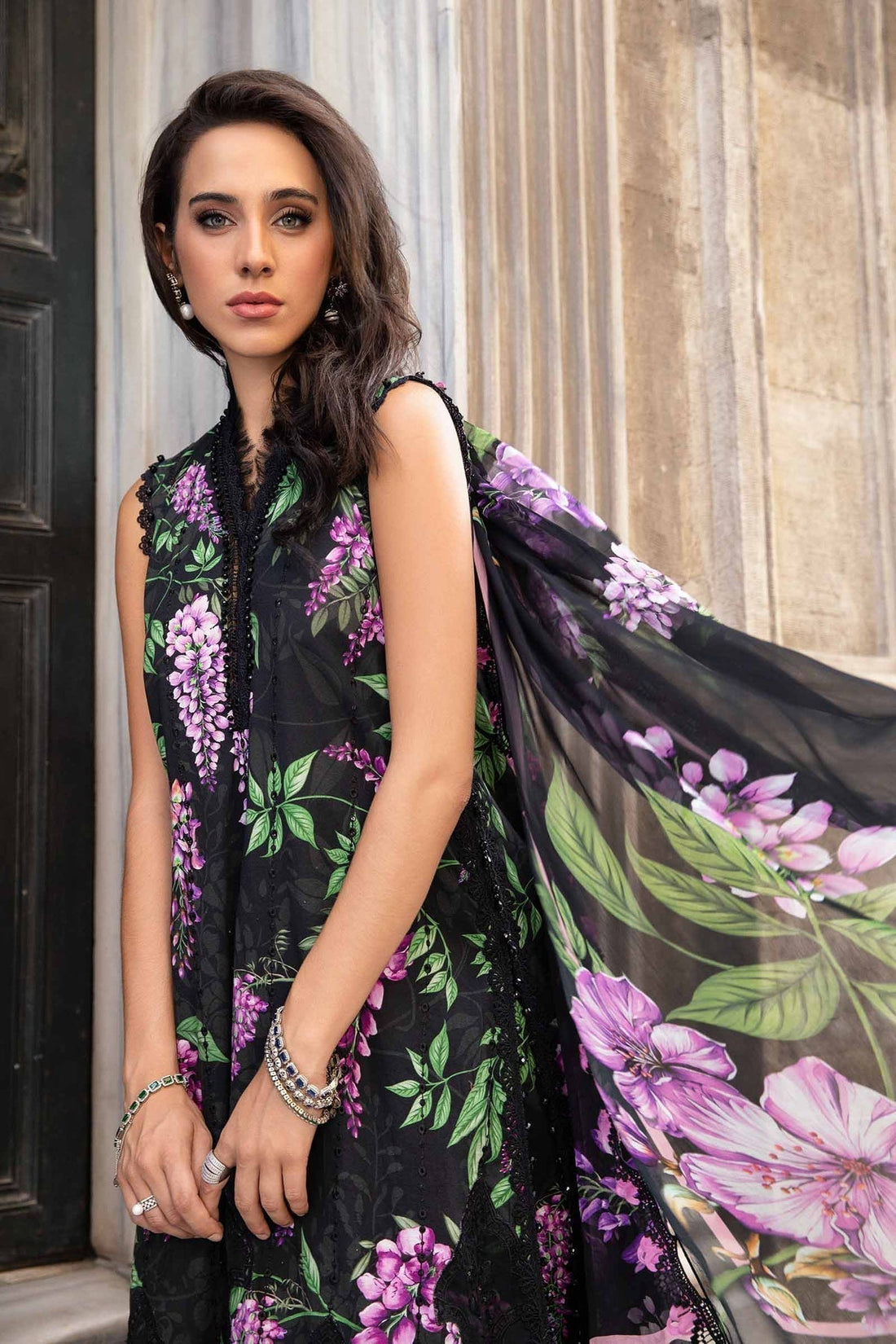 Maria B | M Prints Fall Edit 24 | MPT-2301-B by Maria B - Designer Dress  - Type : Ladies Clothes - Available at Libayah - 100% Original 