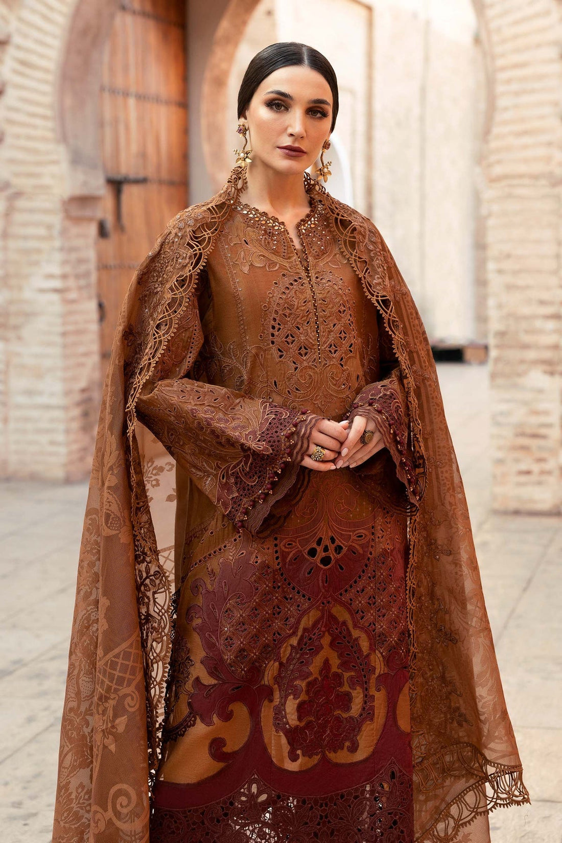 Maria B | Luxury Lawn 25 | D-2501-B by Maria B - Designer Dress - Type: Ladies Clothes - Available at Libayah - 100% Original
