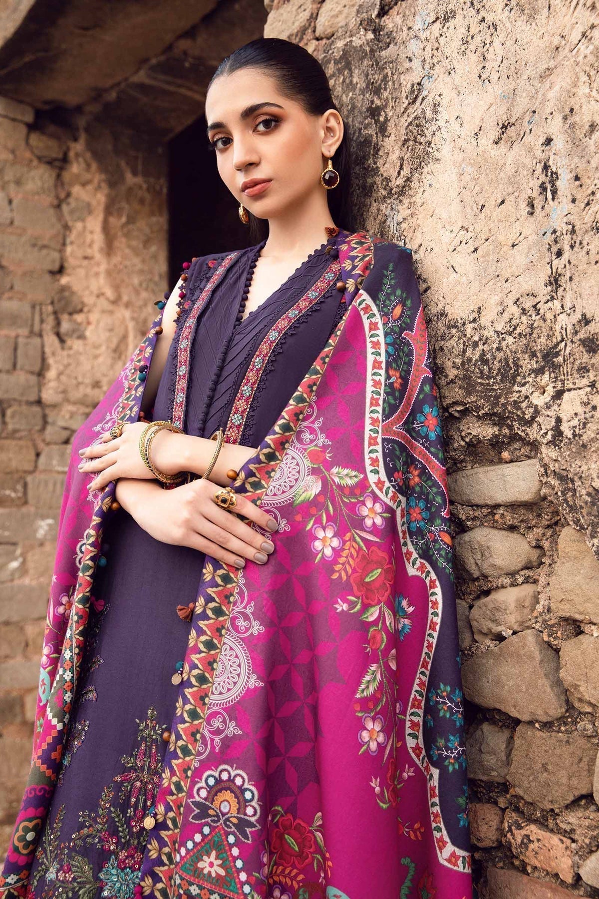 Maria B | M Prints Winter 24 | MPT-2402-A by Maria B - Designer Dress  - Type : Ladies Clothes - Available at Libayah - 100% Original 