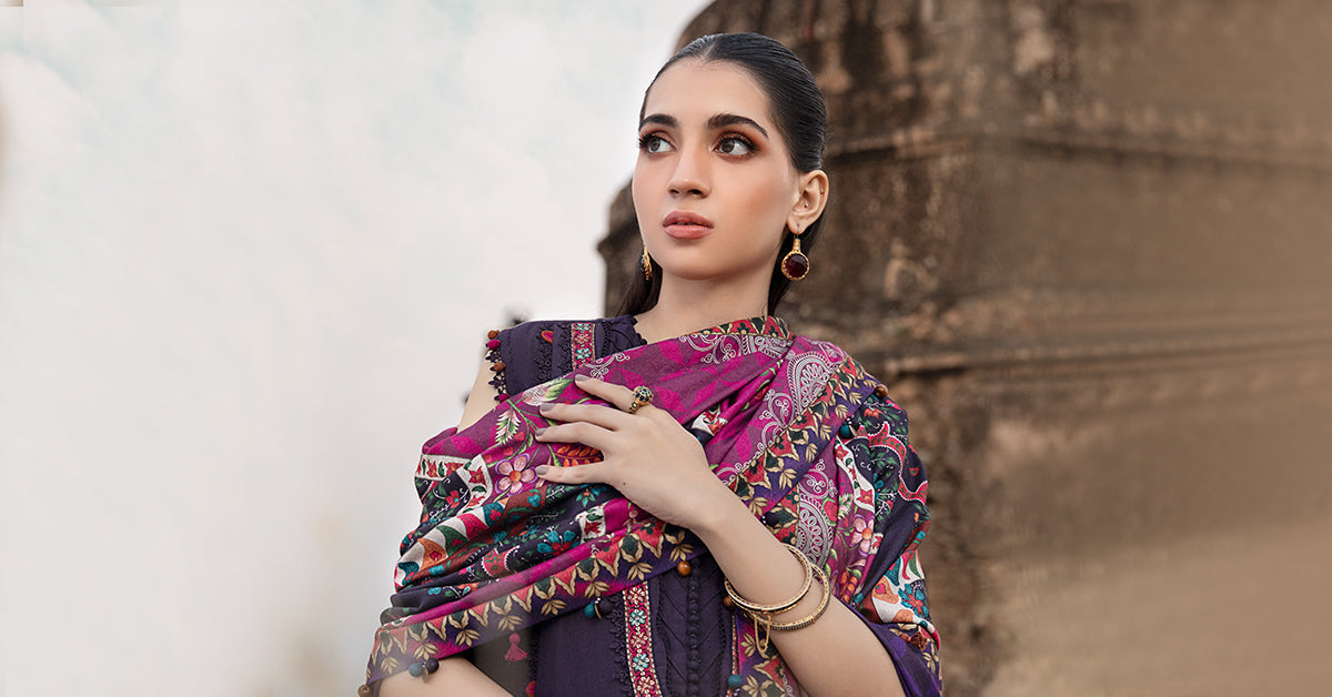 Maria B | M Prints Winter 24 | MPT-2402-A by Maria B - Designer Dress  - Type : Ladies Clothes - Available at Libayah - 100% Original 