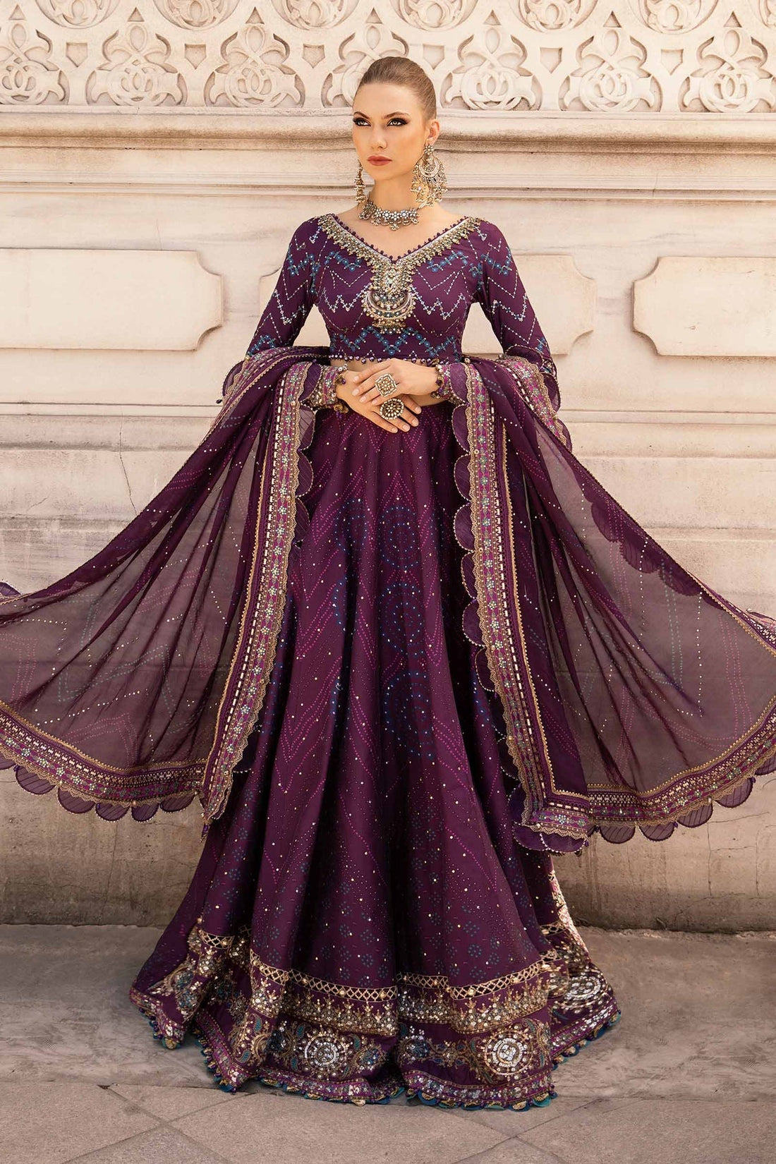 Maria B | Sateen Formals 24 | CST-802 by Maria B - Designer Dress - Type: Formal - Available at Libayah - 100% Original
