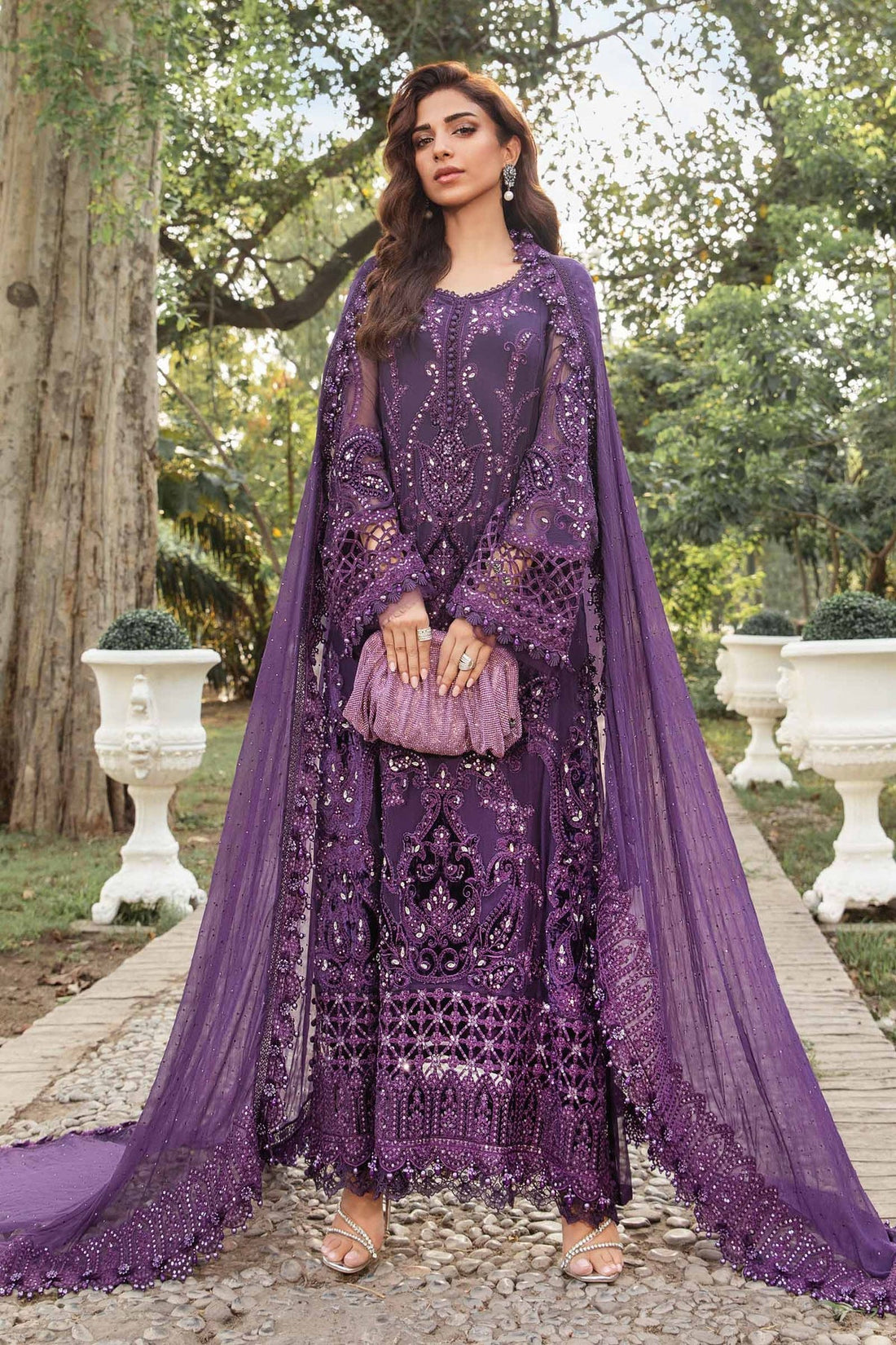 Maria B | Chiffon Formals 24 | Chiffon Suit | MPC-24-102 by Maria B - Designer Dress - Type: Formal - Available at Libayah - 100% Original