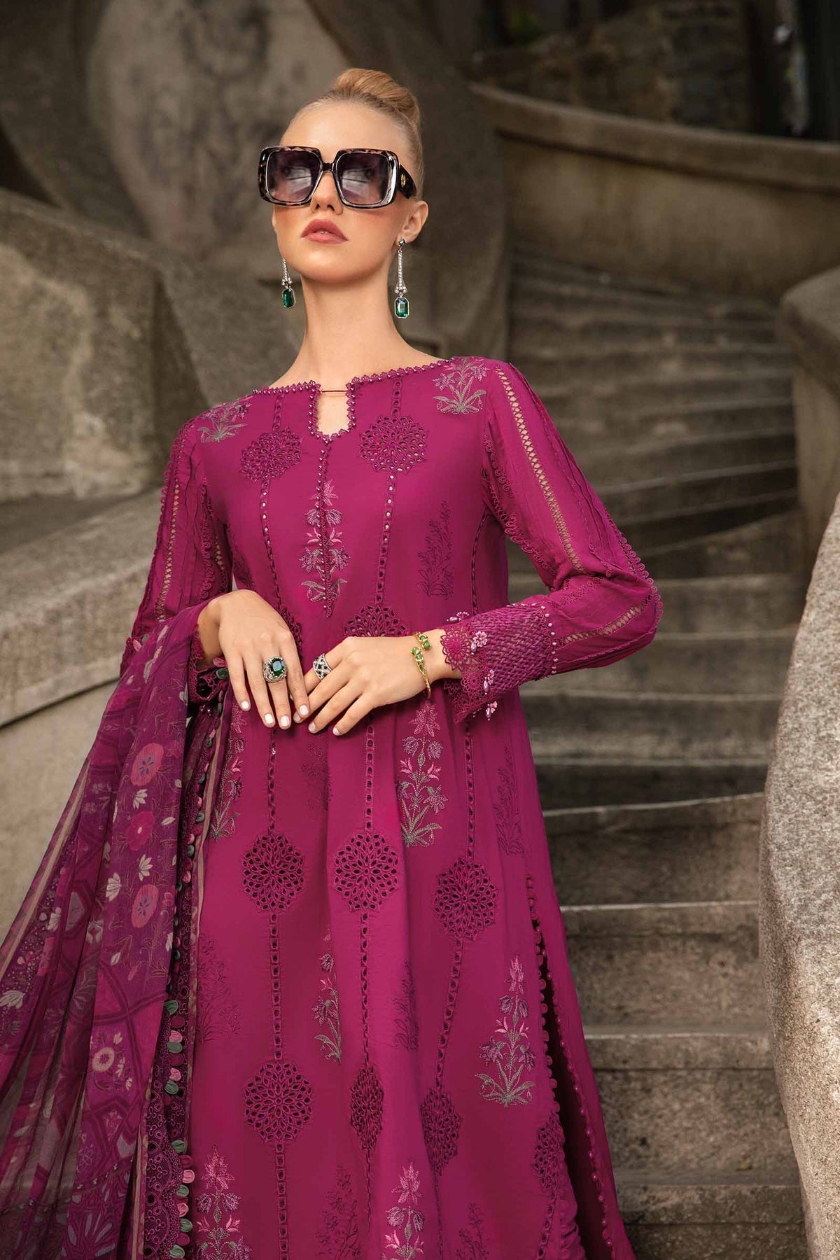 Maria B | M Prints Fall Edit 24 | MPT-2303-B by Maria B - Designer Dress  - Type : Ladies Clothes - Available at Libayah - 100% Original 