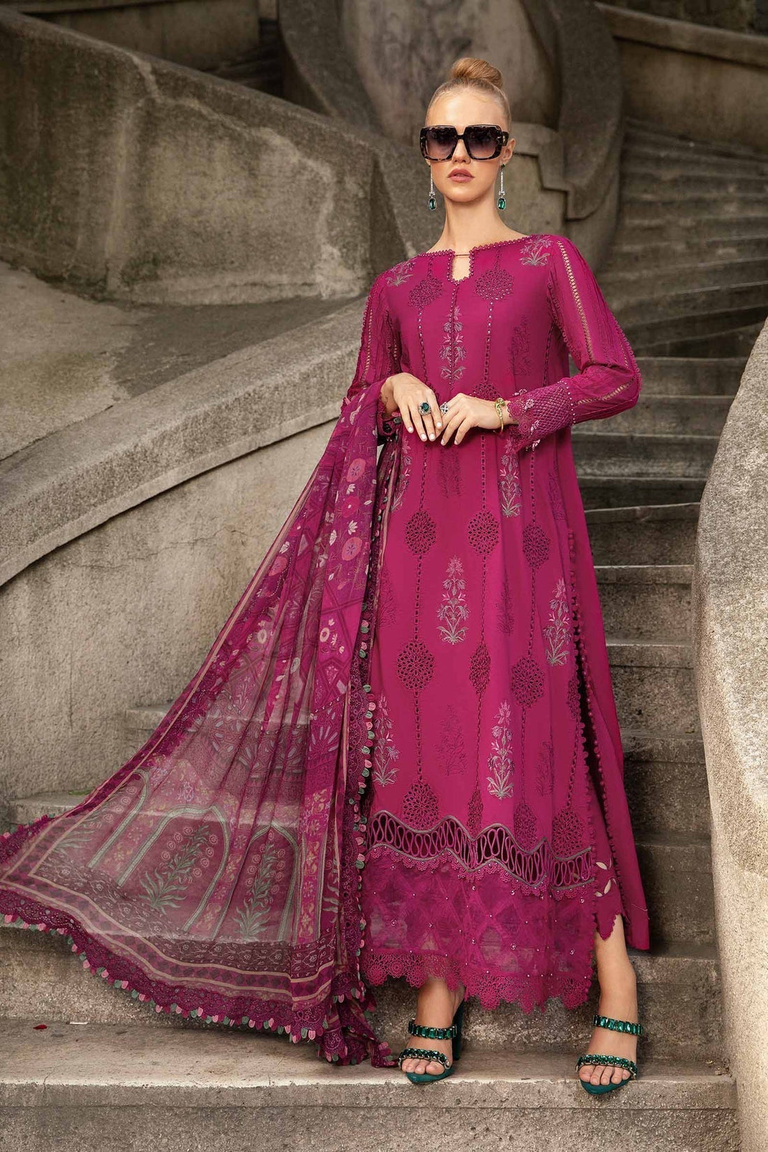 Maria B | M Prints Fall Edit 24 | MPT-2303-B by Maria B - Designer Dress  - Type : Ladies Clothes - Available at Libayah - 100% Original 