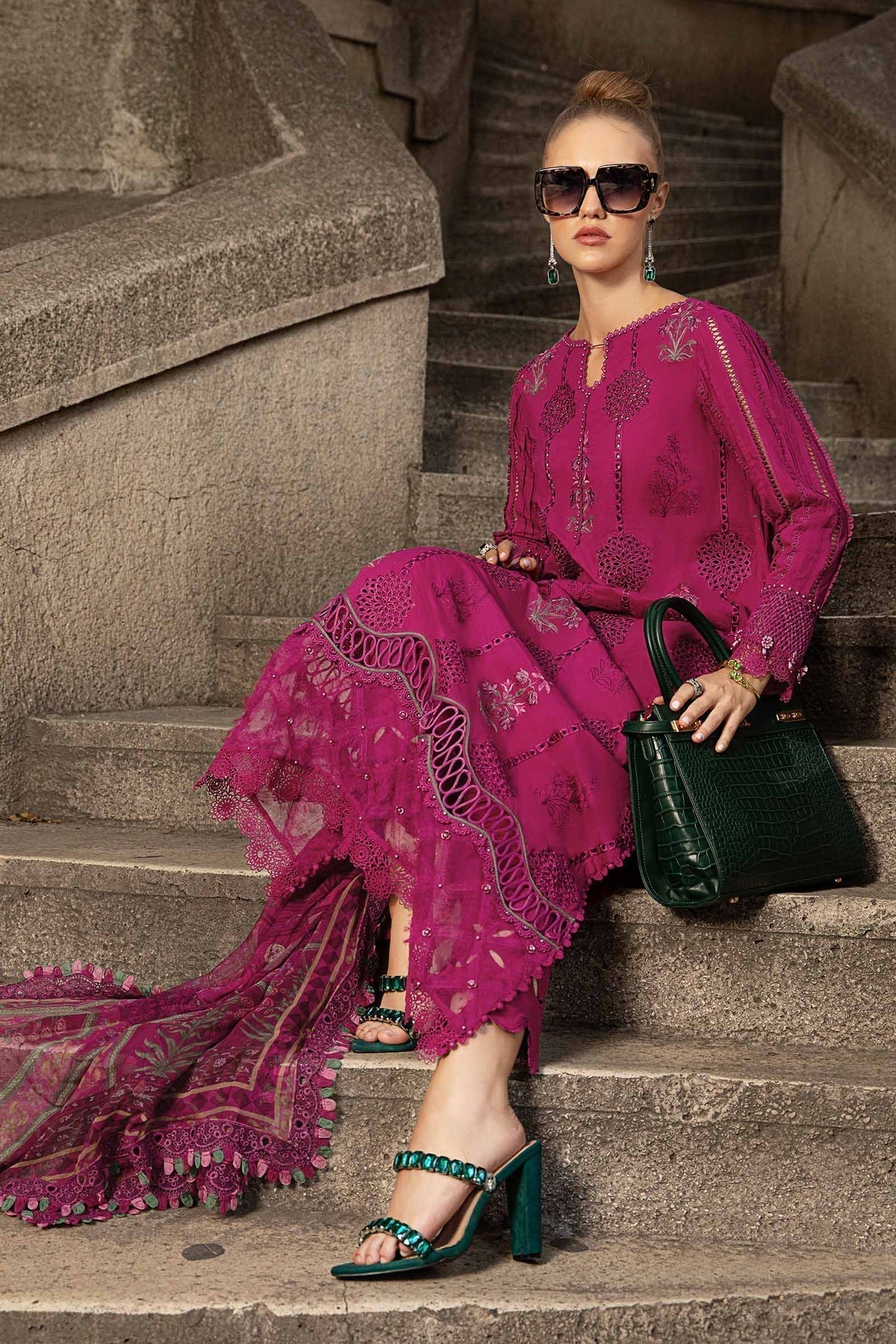 Maria B | M Prints Fall Edit 24 | MPT-2303-B by Maria B - Designer Dress  - Type : Ladies Clothes - Available at Libayah - 100% Original 