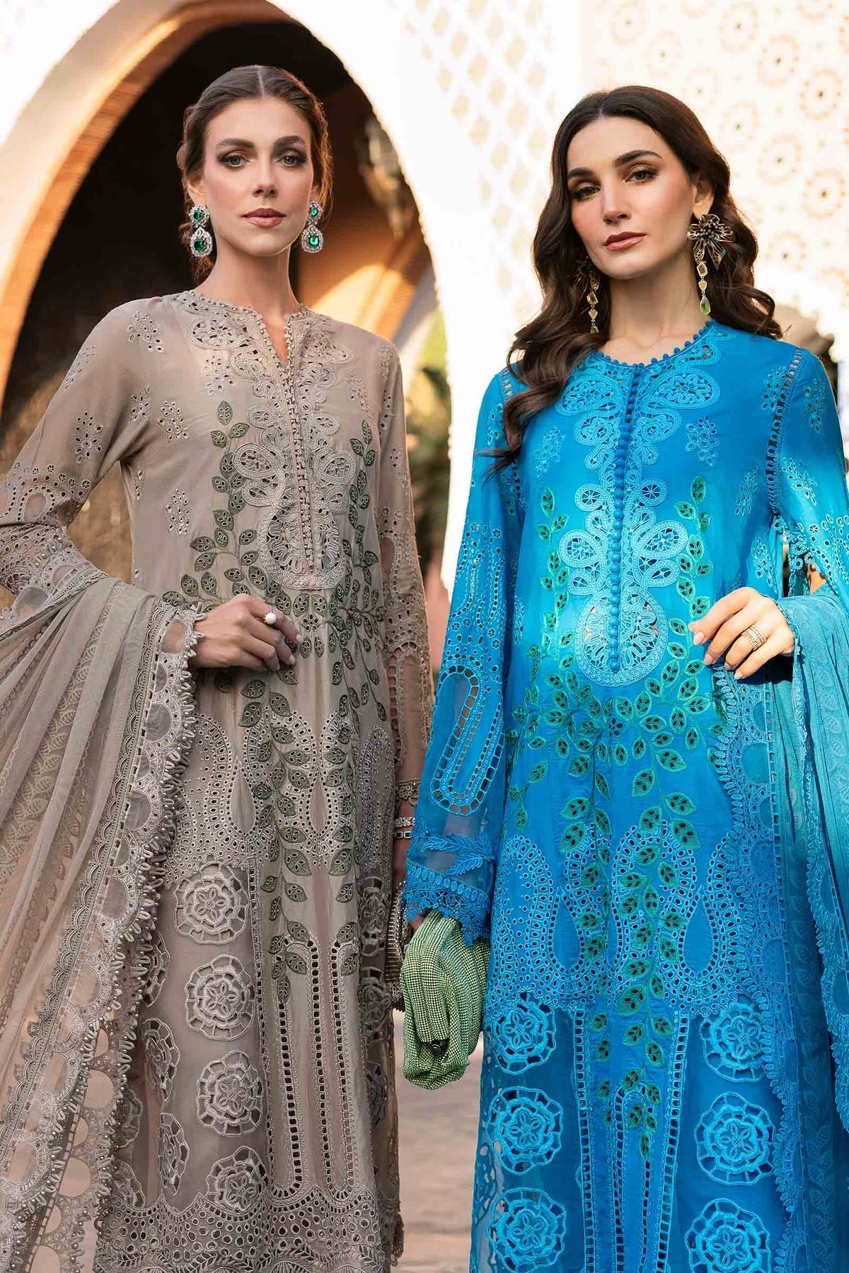 Maria B | Luxury Lawn 25 | D-2503-B by Maria B - Designer Dress - Type: Ladies Clothes - Available at Libayah - 100% Original