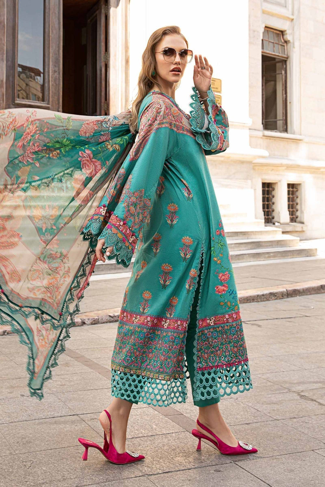 Maria B | M Prints Fall Edit 24 | MPT-2304-A by Maria B - Designer Dress  - Type : Ladies Clothes - Available at Libayah - 100% Original 