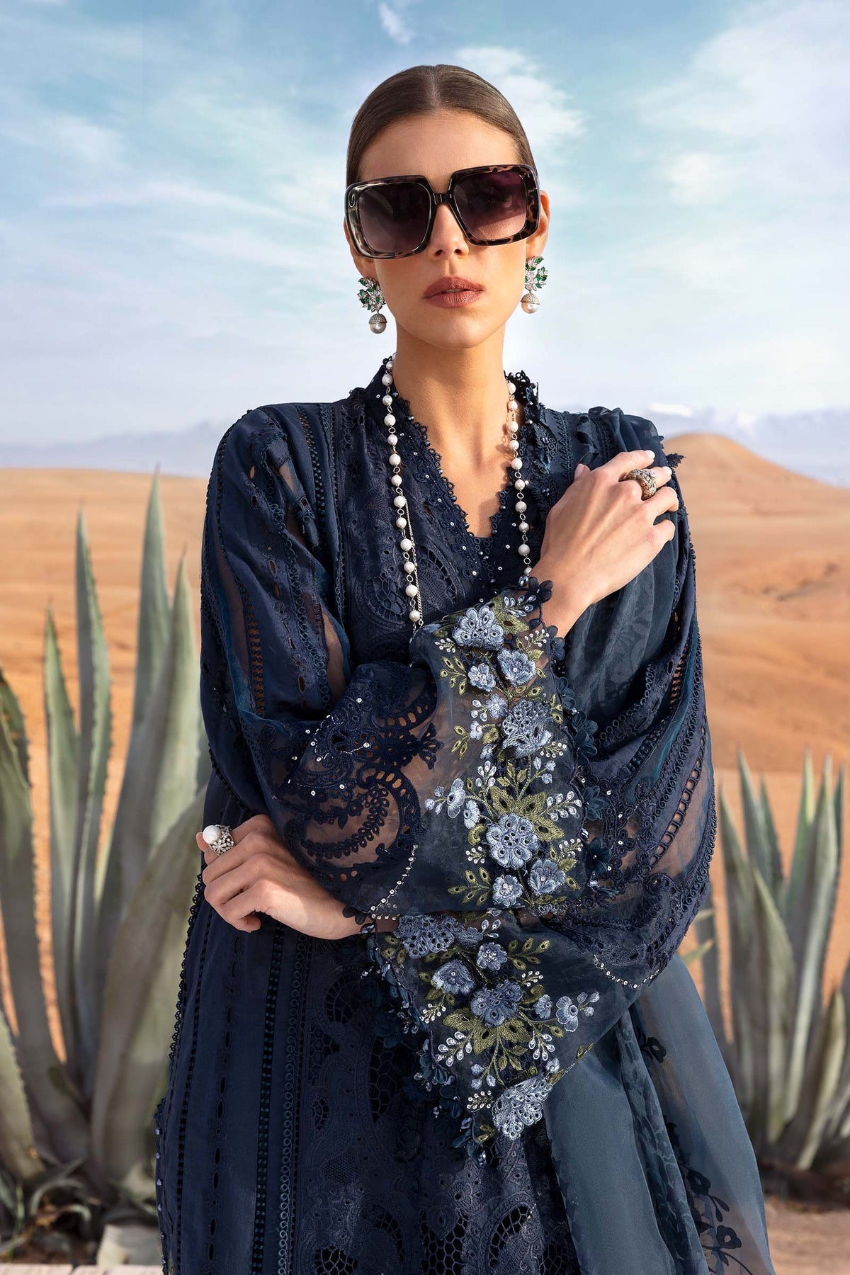 Maria B | Luxury Lawn 25 | D-2504-B by Maria B - Designer Dress - Type: Ladies Clothes - Available at Libayah - 100% Original
