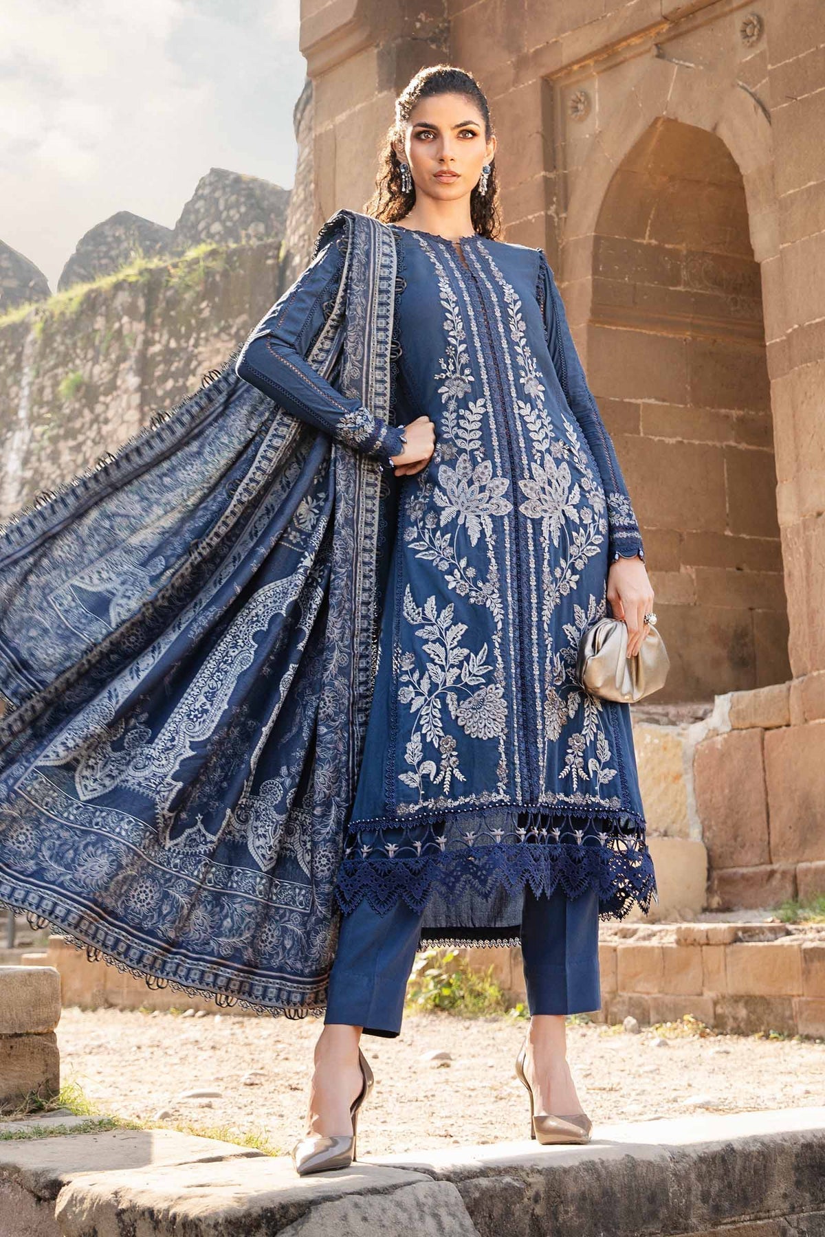 Maria B | M Prints Winter 24 | MPT-2404-B by Maria B - Designer Dress  - Type : Ladies Clothes - Available at Libayah - 100% Original 