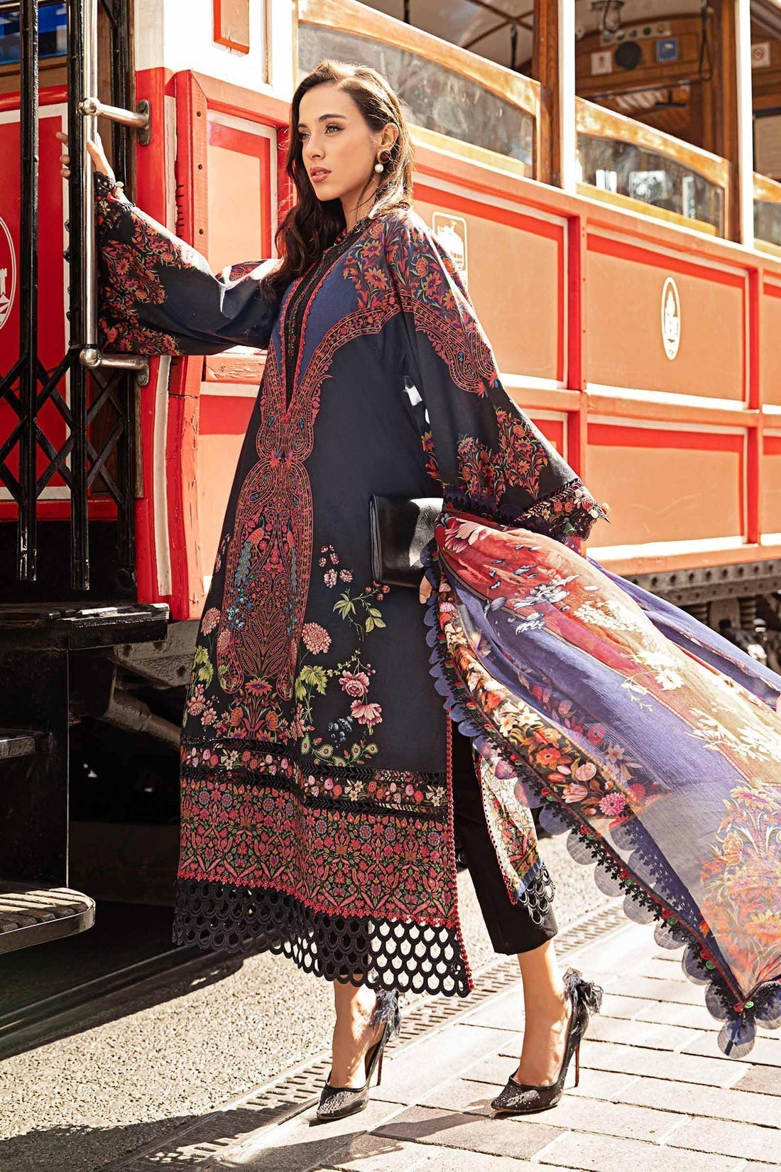 Maria B | M Prints Fall Edit 24 | MPT-2304-B by Maria B - Designer Dress  - Type : Ladies Clothes - Available at Libayah - 100% Original 
