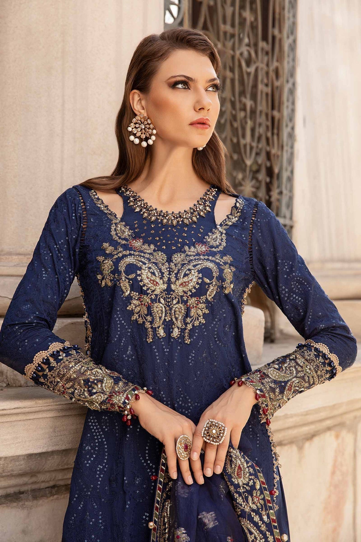 Maria B | Sateen Formals 24 | CST-804 by Maria B - Designer Dress - Type: Formal - Available at Libayah - 100% Original
