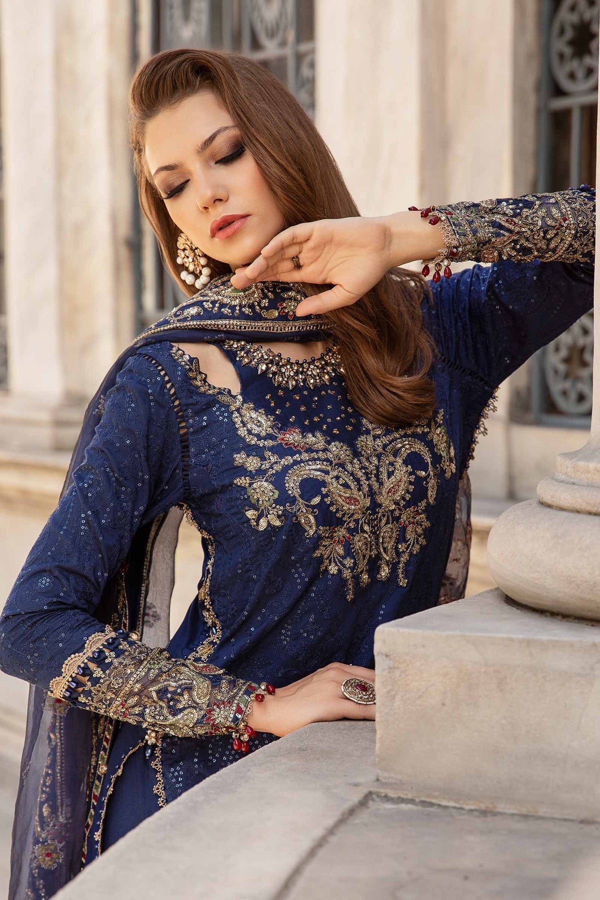 Maria B | Sateen Formals 24 | CST-804 by Maria B - Designer Dress - Type: Formal - Available at Libayah - 100% Original