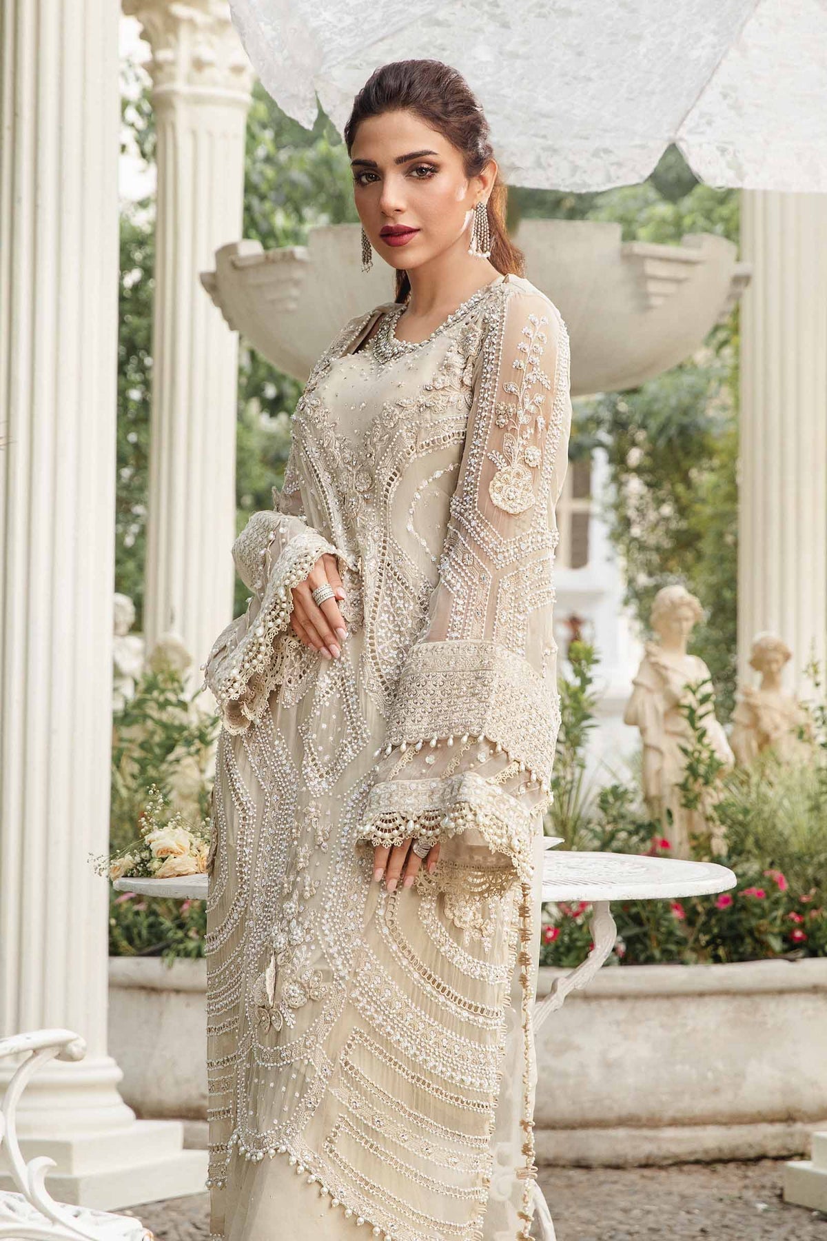 Maria B | Chiffon Formals 24 | Chiffon Suit | MPC-24-104 by Maria B - Designer Dress - Type: Formal - Available at Libayah - 100% Original