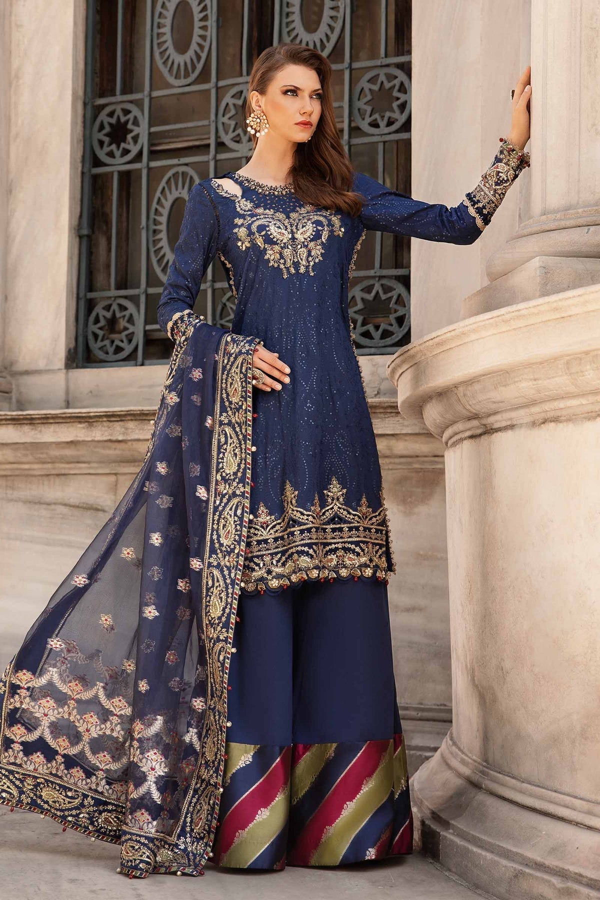 Maria B | Sateen Formals 24 | CST-804 by Maria B - Designer Dress - Type: Formal - Available at Libayah - 100% Original