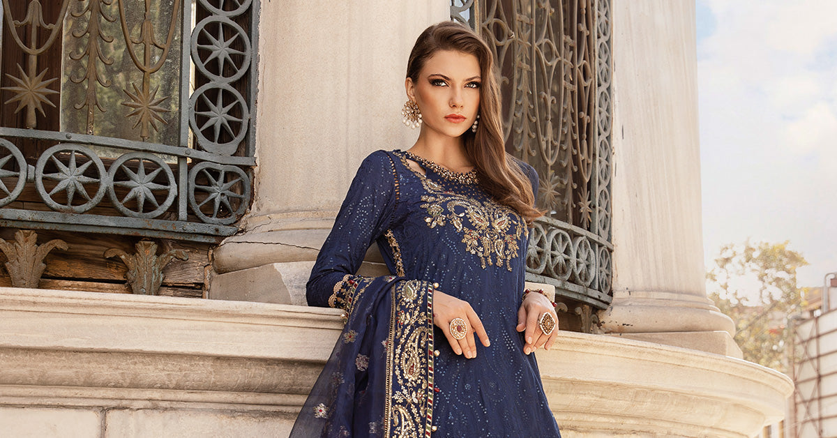 Maria B | Sateen Formals 24 | CST-804 by Maria B - Designer Dress - Type: Formal - Available at Libayah - 100% Original