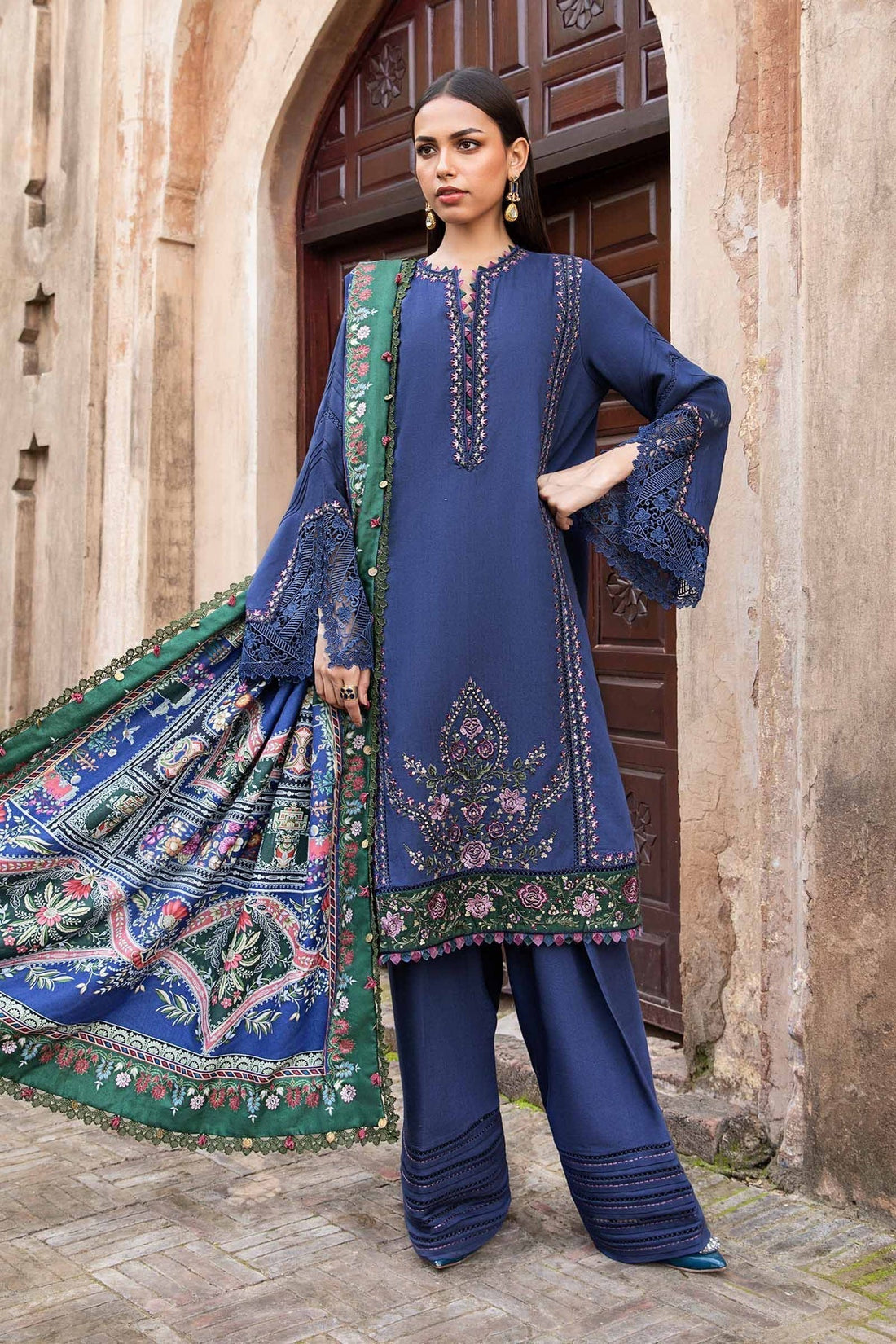 Maria B | M Prints Winter 24 | MPT-2405-A by Maria B - Designer Dress  - Type : Ladies Clothes - Available at Libayah - 100% Original 