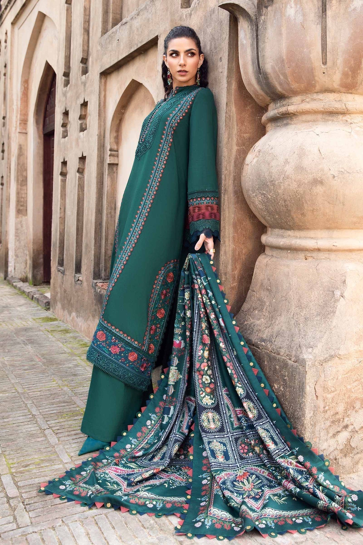 Maria B | M Prints Winter 24 | MPT-2405-B by Maria B - Designer Dress  - Type : Ladies Clothes - Available at Libayah - 100% Original 