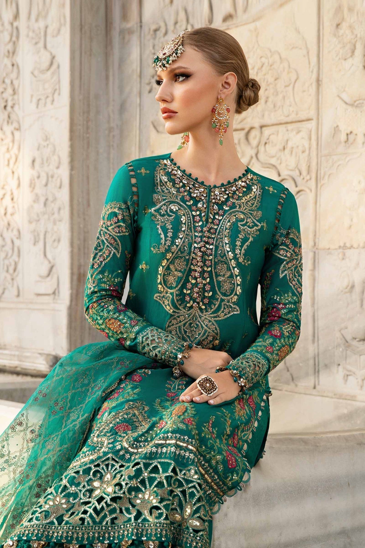 Maria B | Sateen Formals 24 | CST-805 by Maria B - Designer Dress - Type: Formal - Available at Libayah - 100% Original