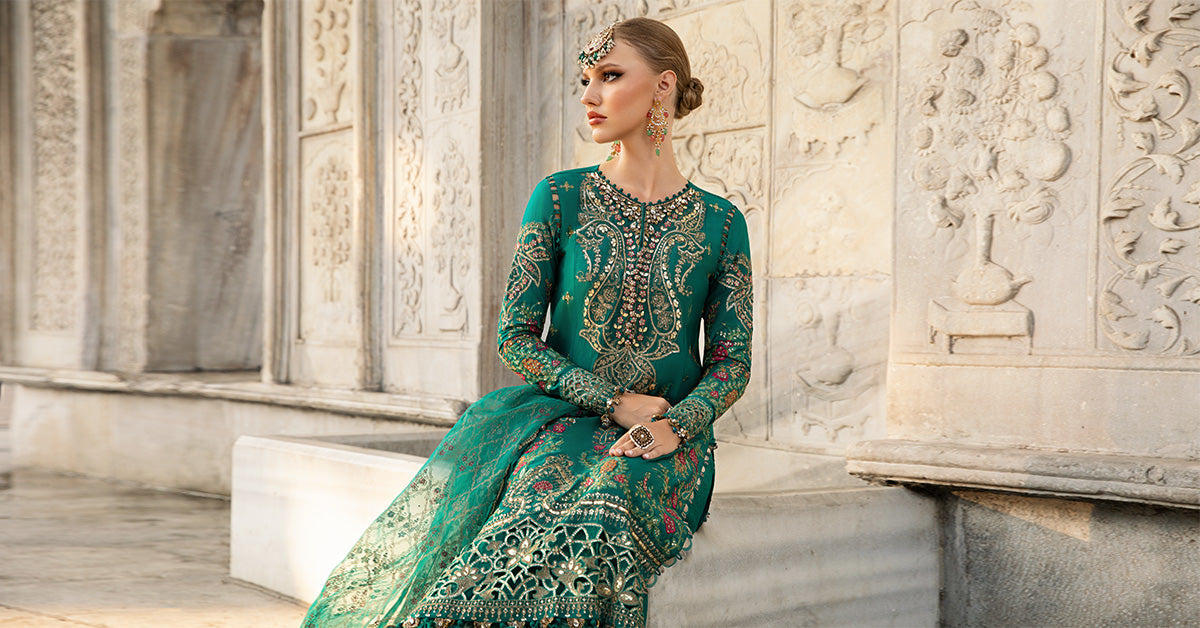 Maria B | Sateen Formals 24 | CST-805 by Maria B - Designer Dress - Type: Formal - Available at Libayah - 100% Original