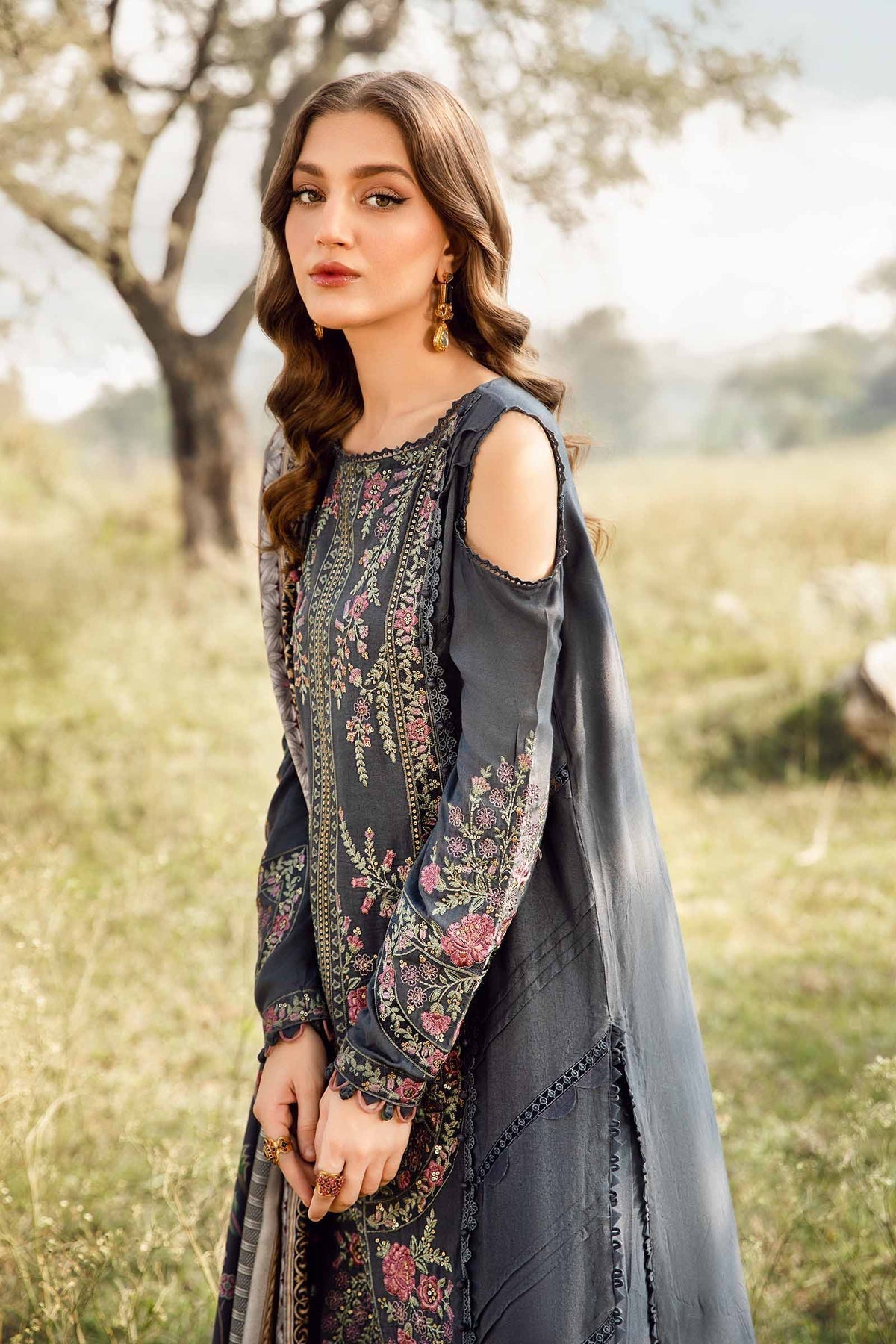 Maria B | M Prints Winter 24 | MPT-2406-A by Maria B - Designer Dress  - Type : Ladies Clothes - Available at Libayah - 100% Original 