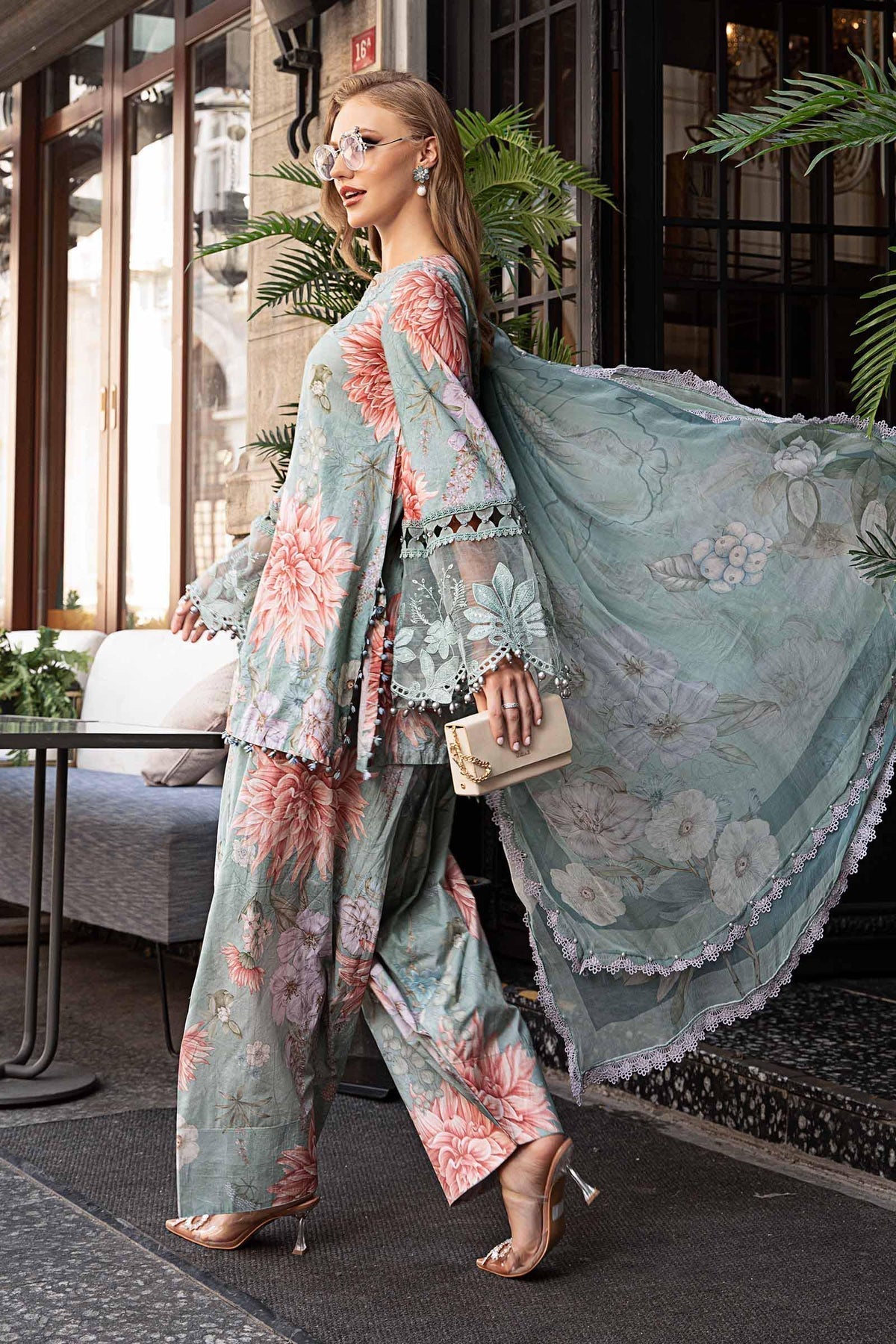 Maria B | M Prints Fall Edit 24 |  MPT-2306-A by Maria B - Designer Dress  - Type : Ladies Clothes - Available at Libayah - 100% Original 