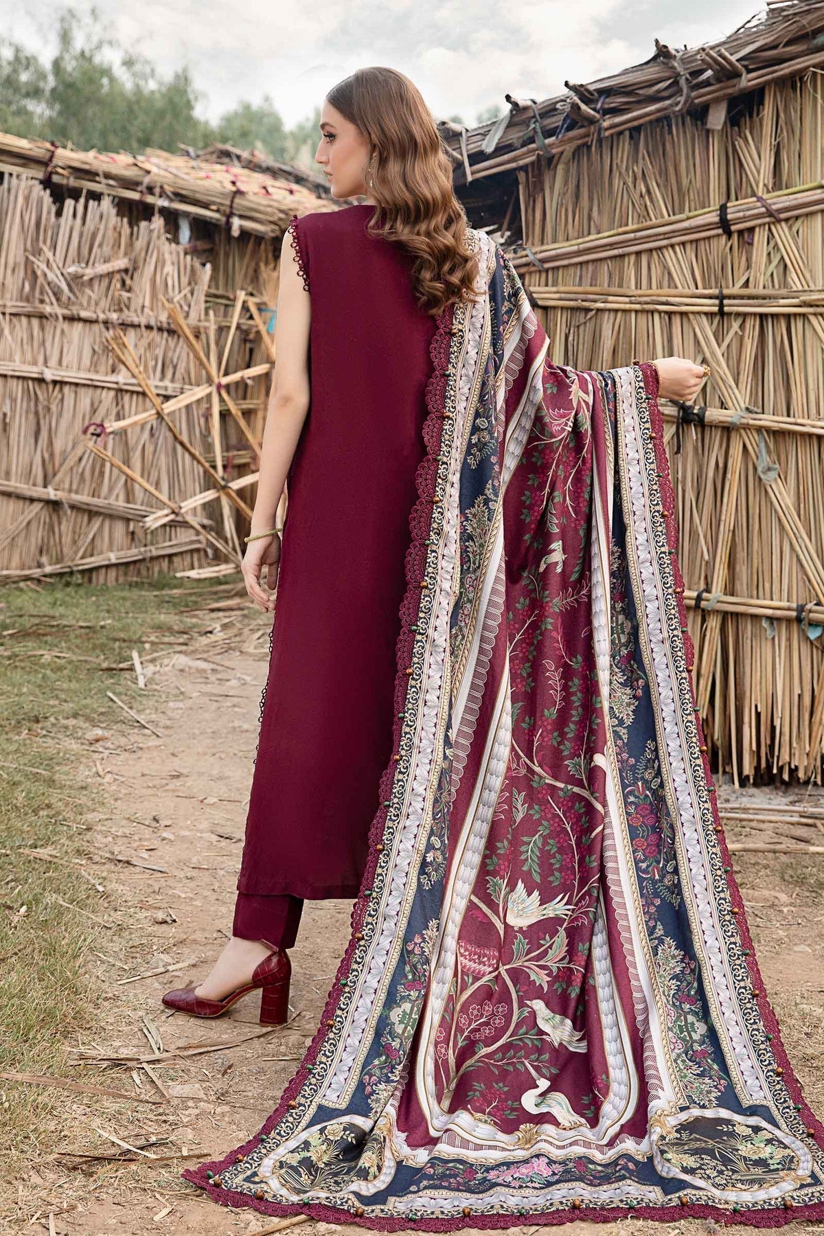 Maria B | M Prints Winter 24 | MPT-2406-B by Maria B - Designer Dress  - Type : Ladies Clothes - Available at Libayah - 100% Original 