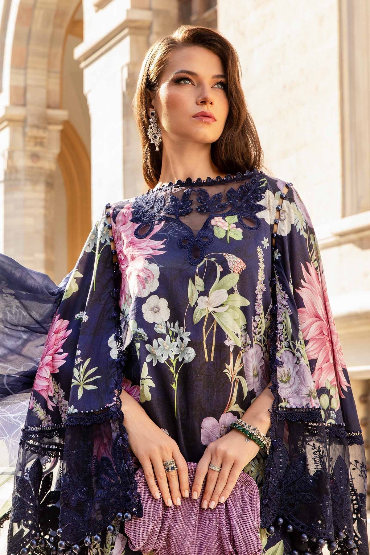Maria B | M Prints Fall Edit 24 | MPT-2306-B by Maria B - Designer Dress  - Type : Ladies Clothes - Available at Libayah - 100% Original 