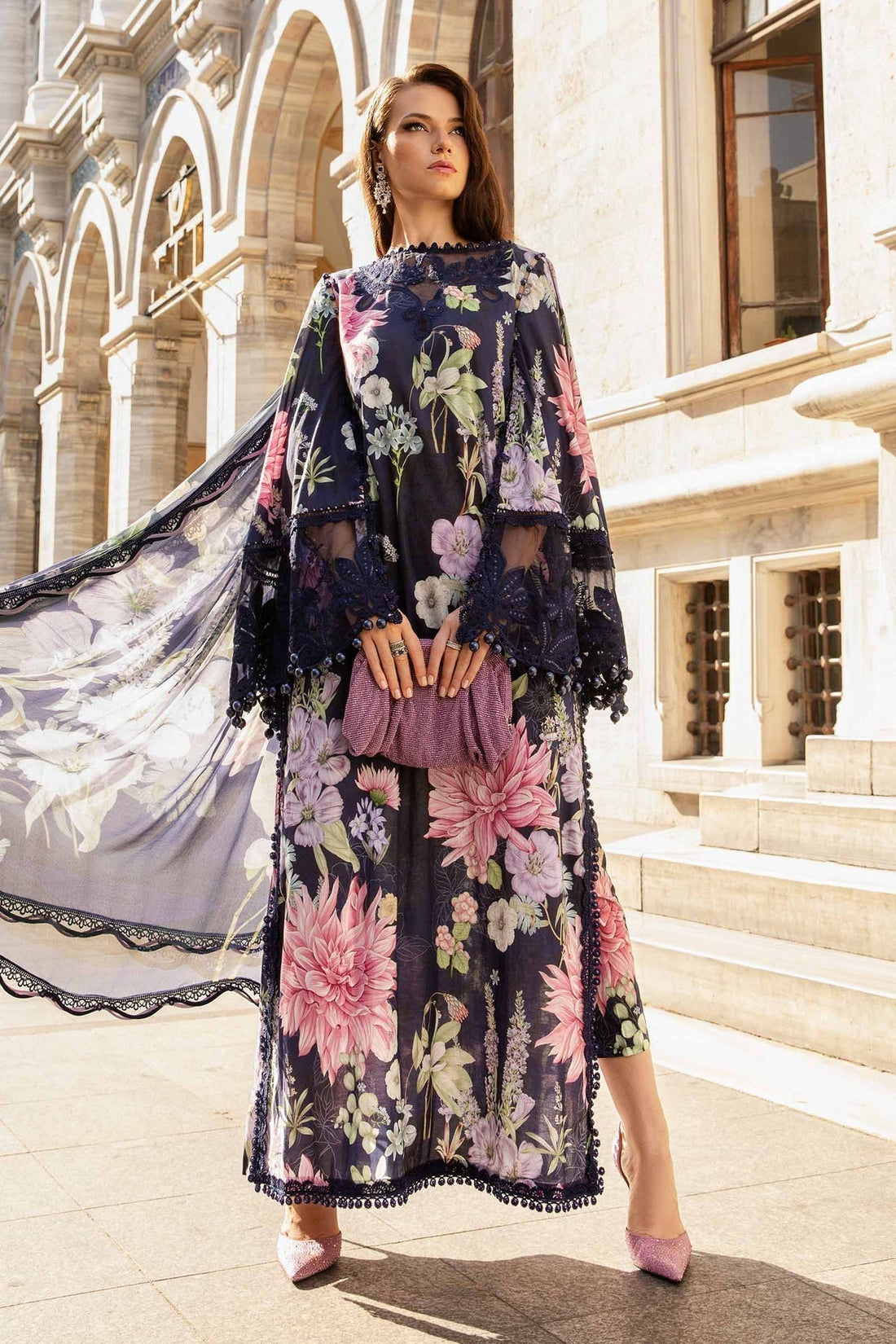 Maria B | M Prints Fall Edit 24 | MPT-2306-B by Maria B - Designer Dress  - Type : Ladies Clothes - Available at Libayah - 100% Original 