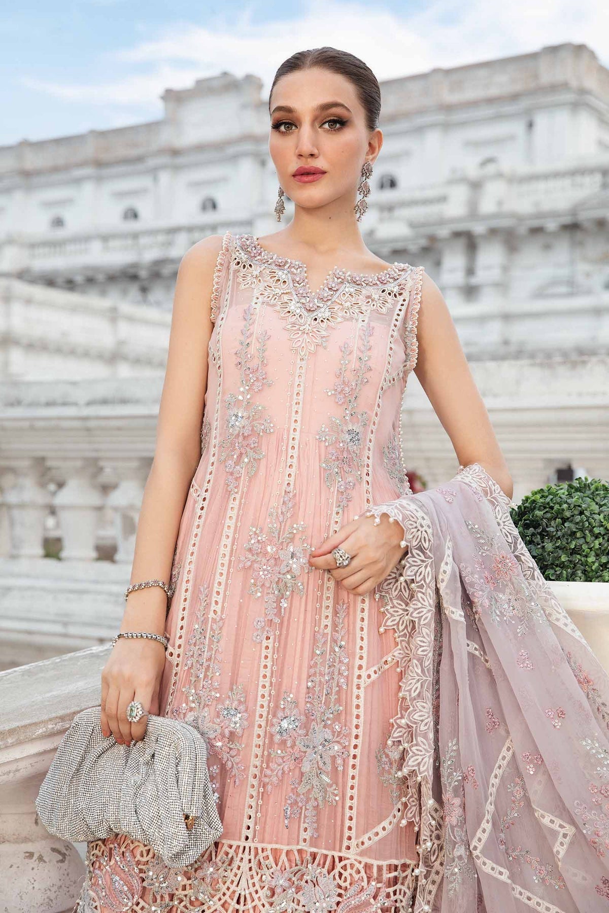 Maria B | Chiffon Formals 24 | Chiffon Suit | MPC-24-106 by Maria B - Designer Dress - Type: Formal - Available at Libayah - 100% Original