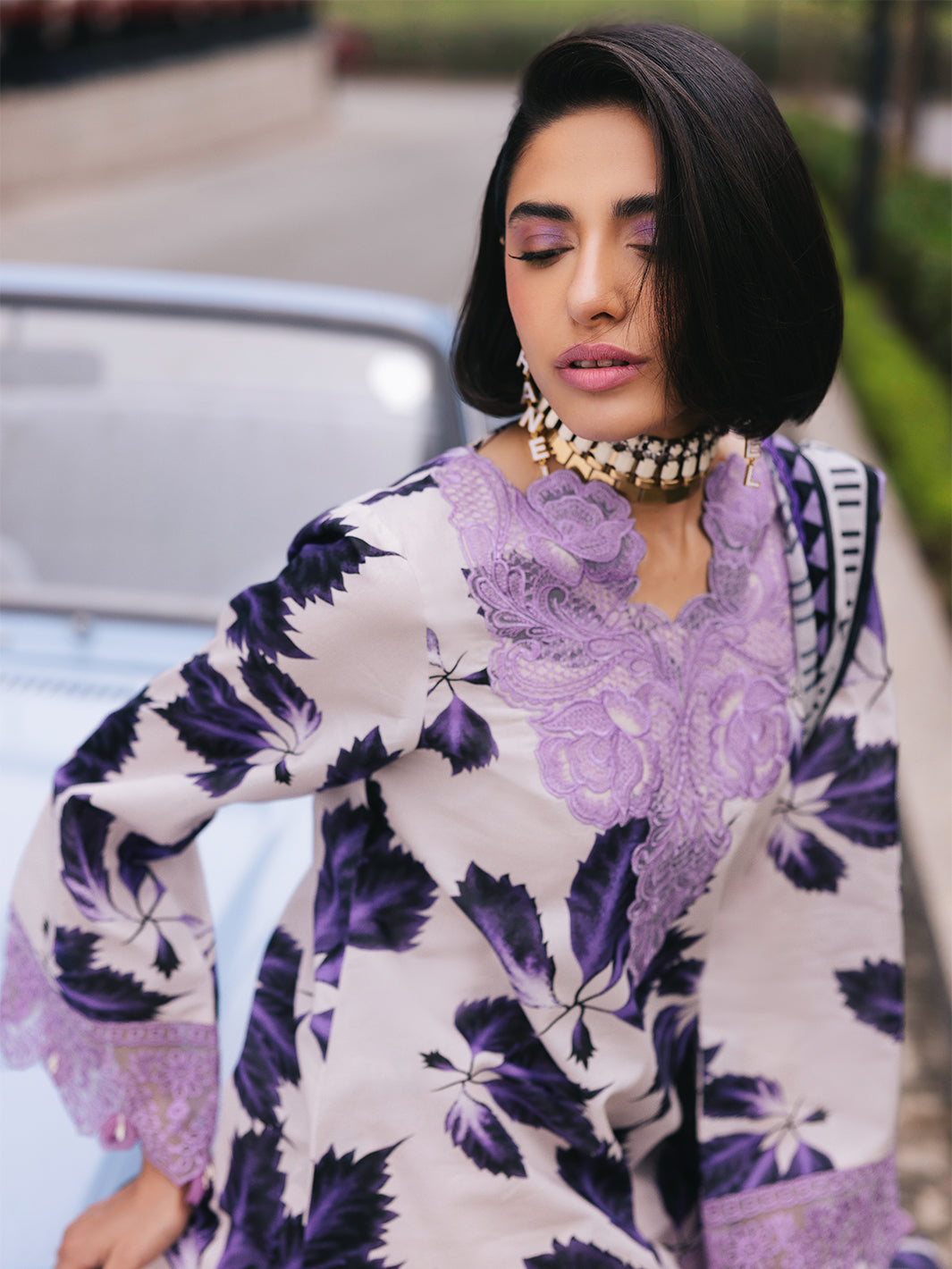 Mahnur | Broadway Luxury Lawn 25 | Lilac by Mahnur - Designer Dress - Type: Ladies Clothes - Available at Libayah - 100% Original