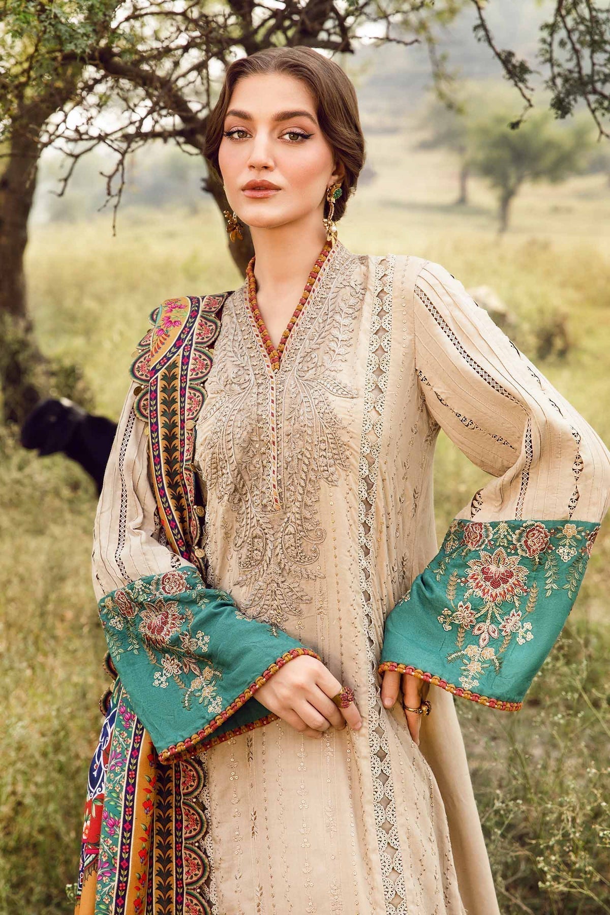Maria B | M Prints Winter 24 | MPT-2407-A by Maria B - Designer Dress  - Type : Ladies Clothes - Available at Libayah - 100% Original 