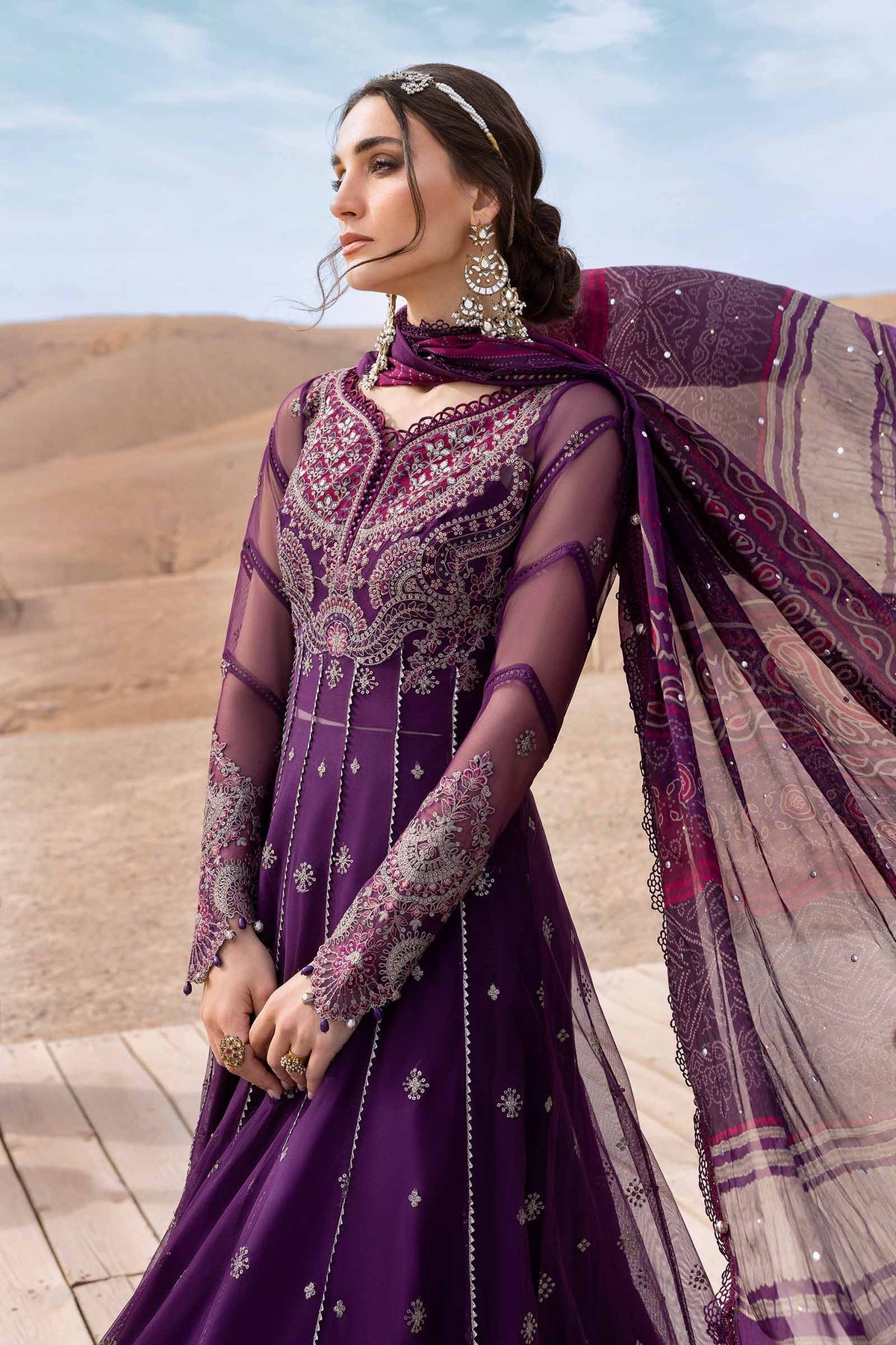 Maria B | Luxury Lawn 25 | D-2507-B by Maria B - Designer Dress - Type: Ladies Clothes - Available at Libayah - 100% Original