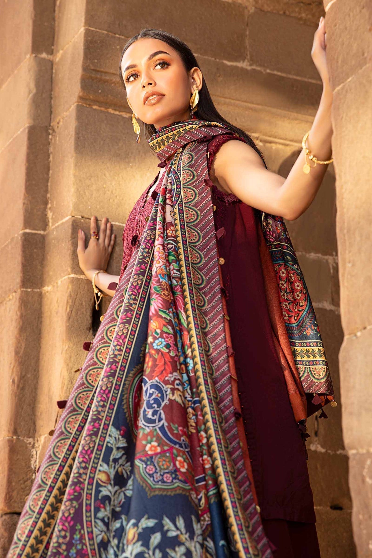 Maria B | M Prints Winter 24 | MPT-2407-B by Maria B - Designer Dress  - Type : Ladies Clothes - Available at Libayah - 100% Original 