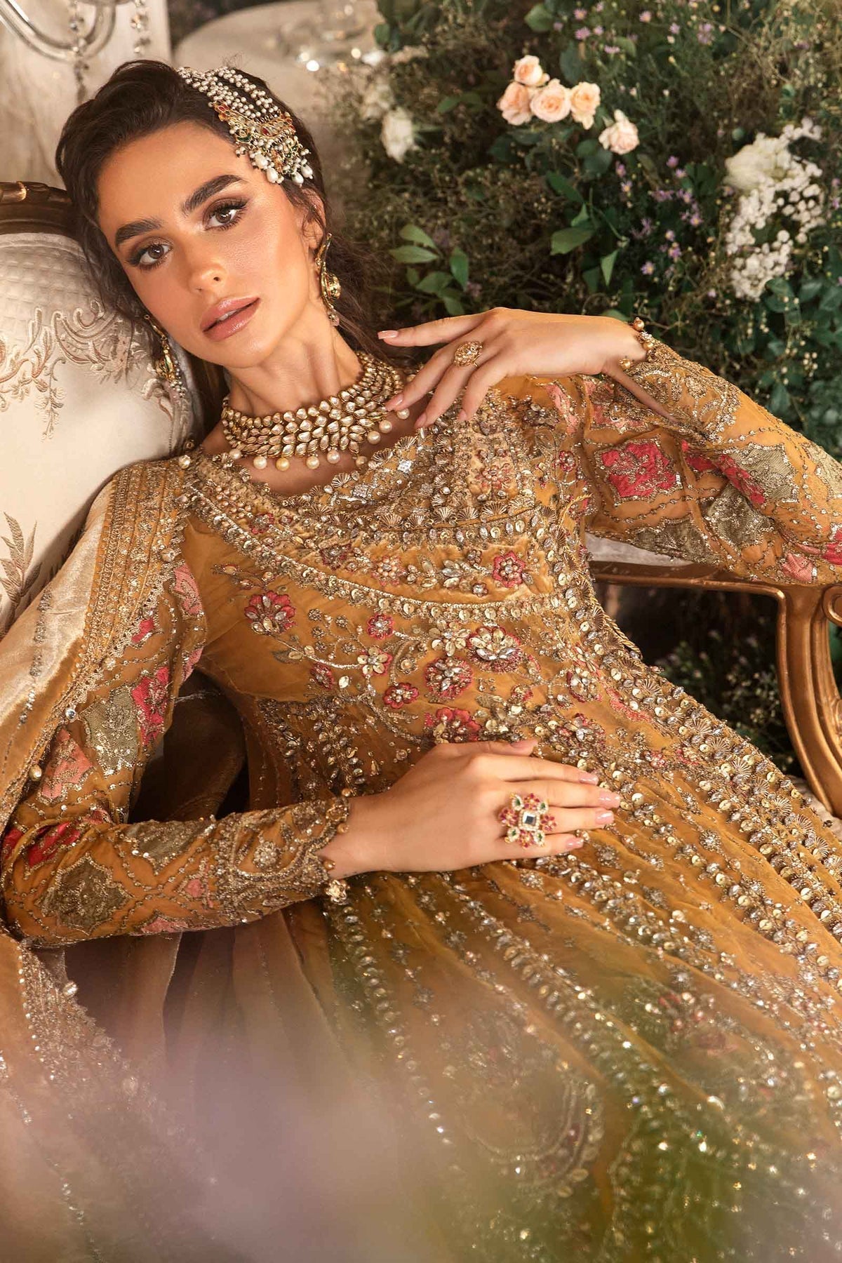 Maria B | Mbroidered Formals 24 | Organza Suit | BD-2907 by Maria B - Designer Dress  - Type : Wedding Dress - Available at Libayah - 100% Original 