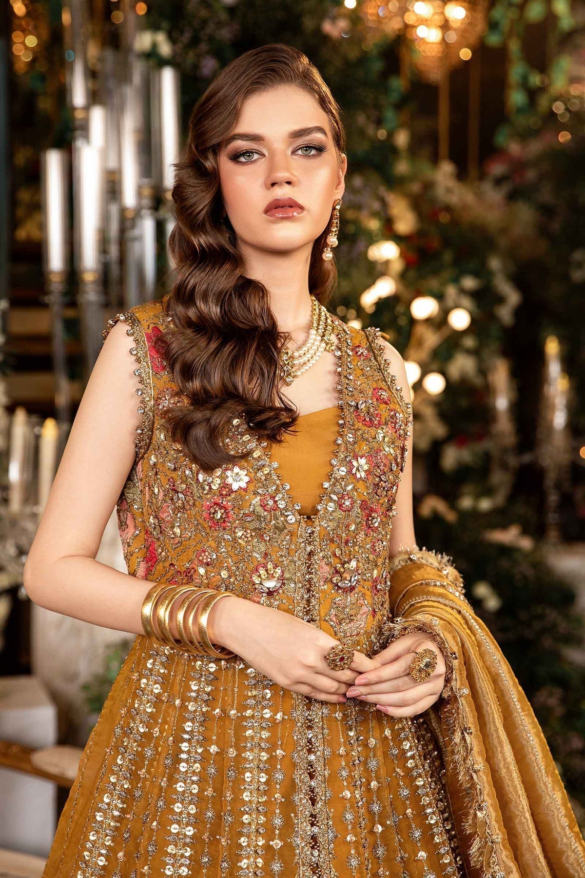 Maria B | Mbroidered Formals 24 | Organza Suit | BD-2907 by Maria B - Designer Dress  - Type : Wedding Dress - Available at Libayah - 100% Original 