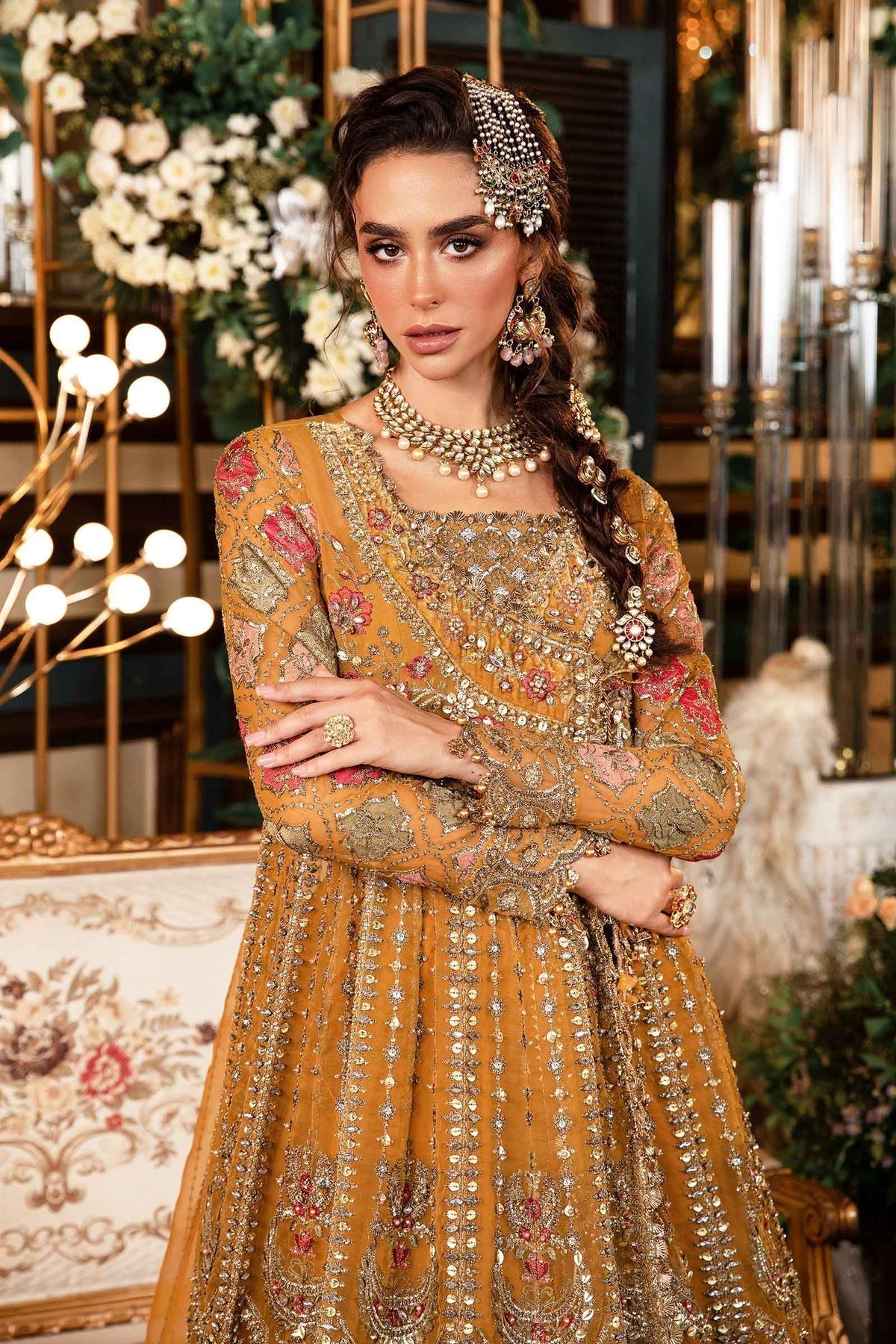 Maria B | Mbroidered Formals 24 | Organza Suit | BD-2907 by Maria B - Designer Dress  - Type : Wedding Dress - Available at Libayah - 100% Original 