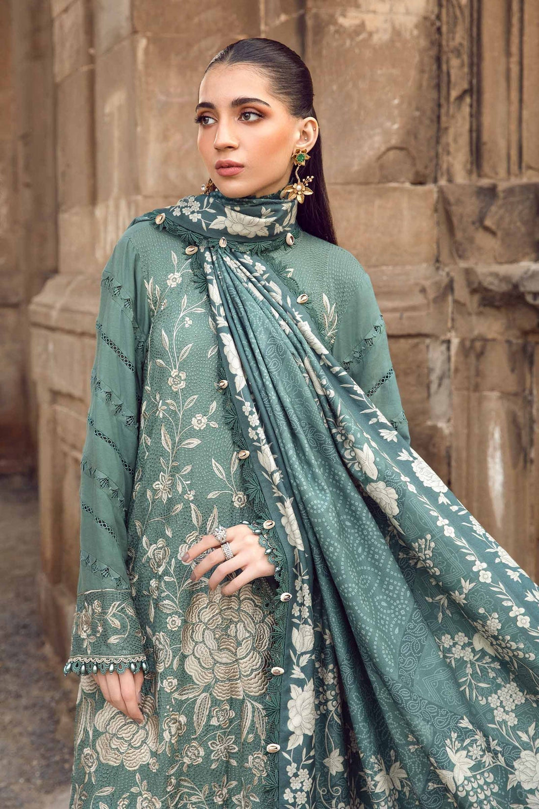 Maria B | M Prints Winter 24 | MPT-2408-A by Maria B - Designer Dress  - Type : Ladies Clothes - Available at Libayah - 100% Original 