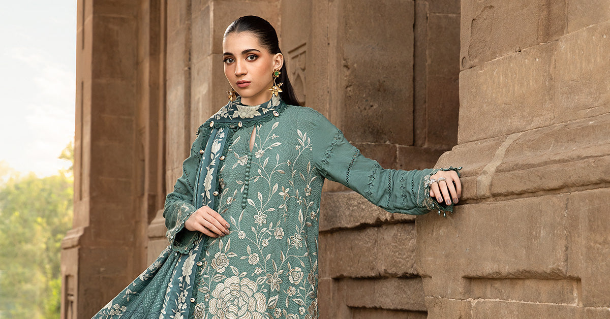 Maria B | M Prints Winter 24 | MPT-2408-A by Maria B - Designer Dress  - Type : Ladies Clothes - Available at Libayah - 100% Original 