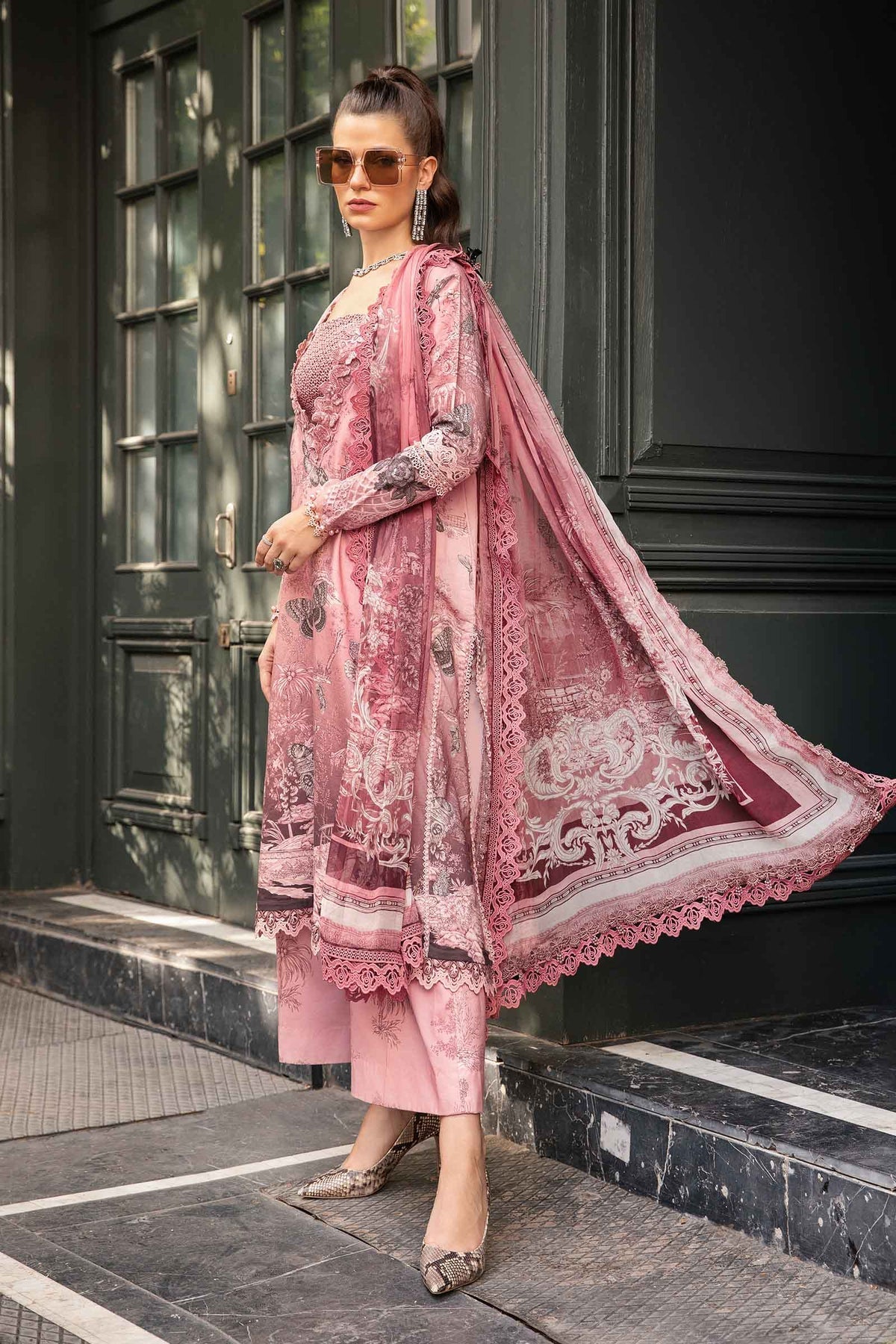 Maria B | M Prints Fall Edit 24 | MPT-2308-A by Maria B - Designer Dress  - Type : Ladies Clothes - Available at Libayah - 100% Original 