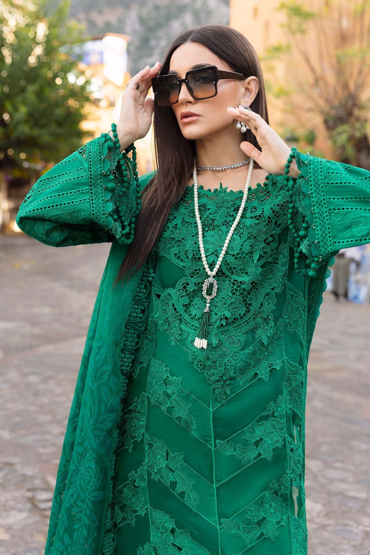 Maria B | Luxury Lawn 25 | D-2508-B by Maria B - Designer Dress - Type: Ladies Clothes - Available at Libayah - 100% Original
