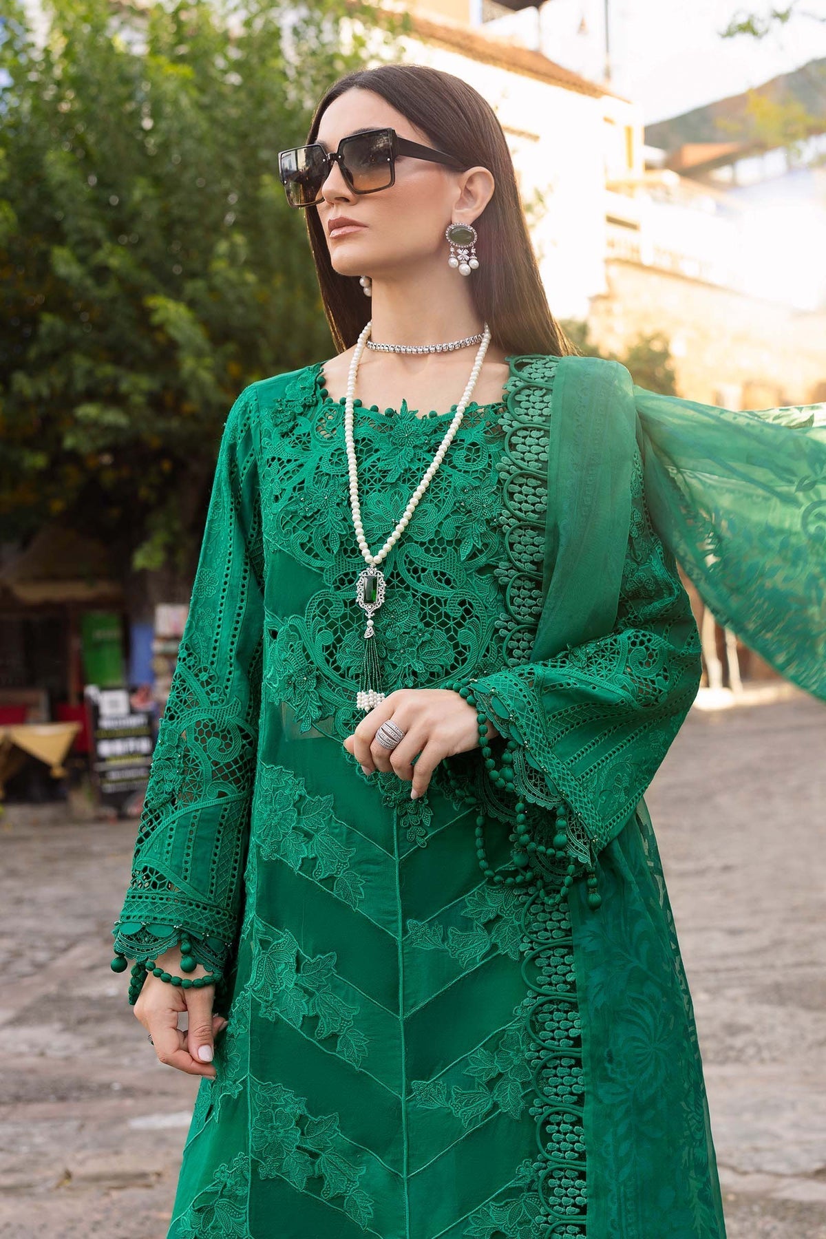 Maria B | Luxury Lawn 25 | D-2508-B by Maria B - Designer Dress - Type: Ladies Clothes - Available at Libayah - 100% Original
