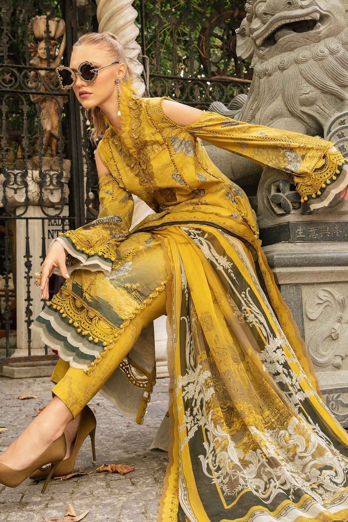 Maria B | M Prints Fall Edit 24 | MPT-2308-B by Maria B - Designer Dress  - Type : Ladies Clothes - Available at Libayah - 100% Original 