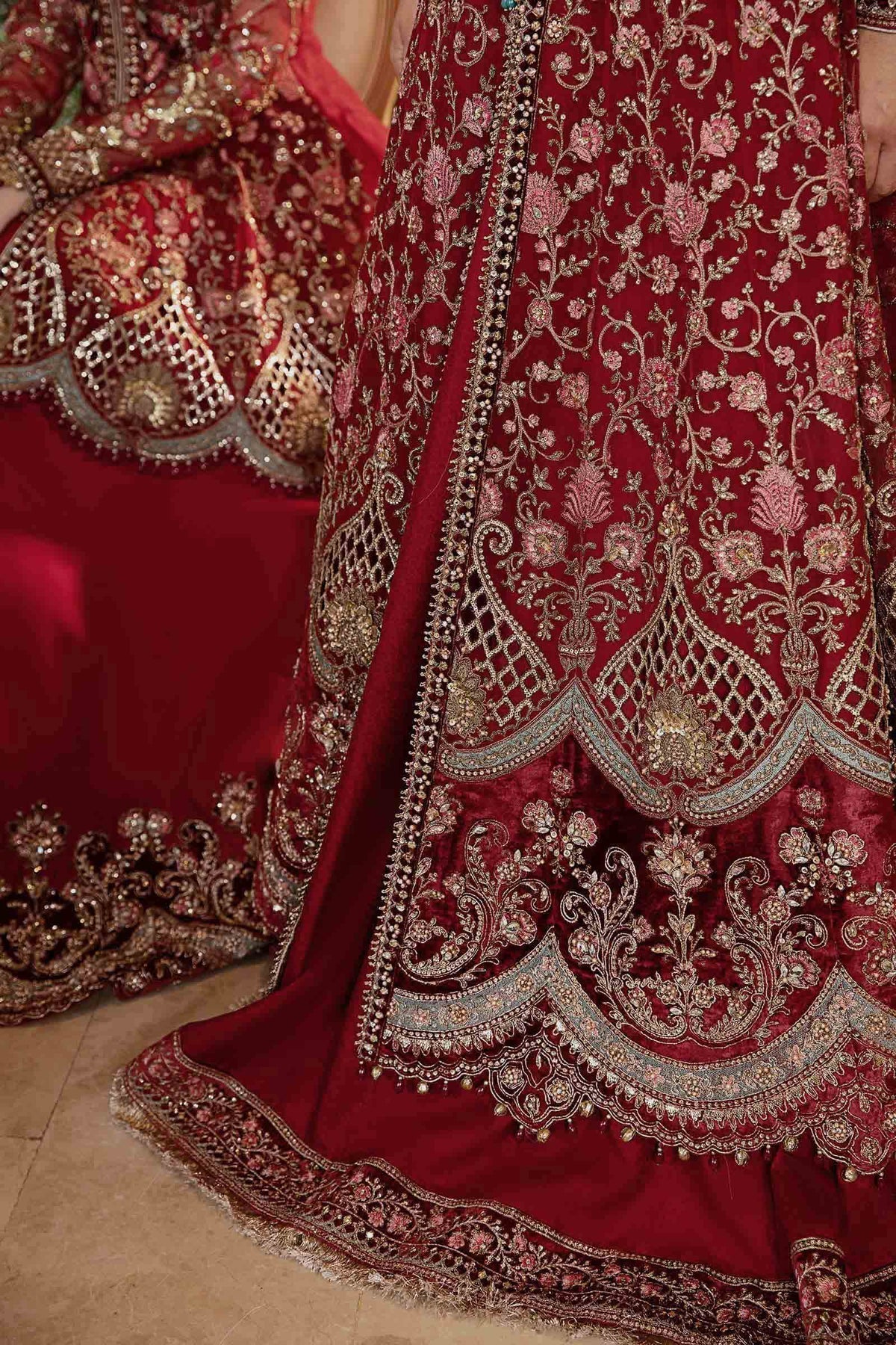Maria B | Mbroidered Formals 24 | Organza Suit | BD-2908 by Maria B - Designer Dress  - Type : Wedding Dress - Available at Libayah - 100% Original 