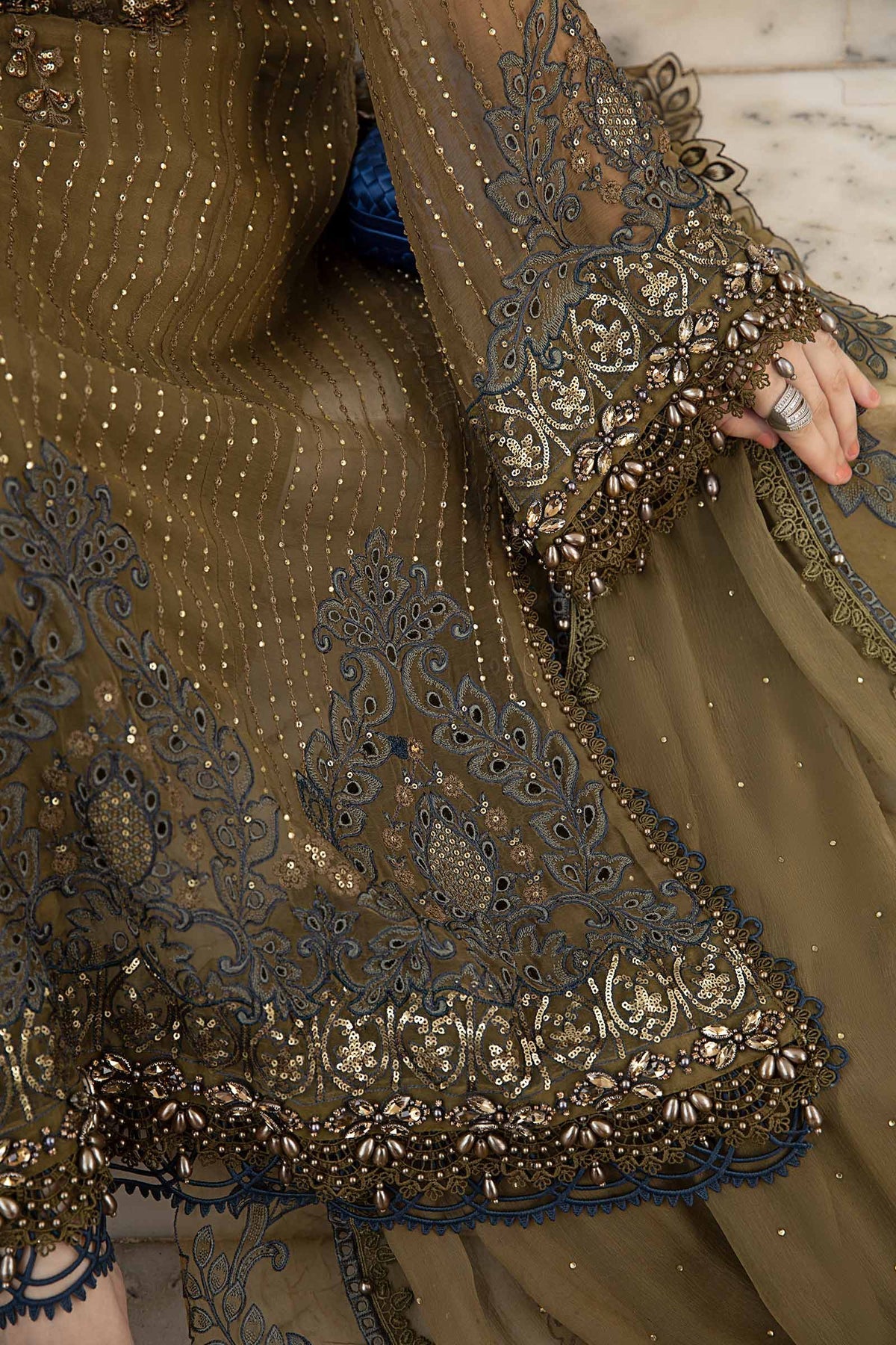 Maria B | Chiffon Formals 24 | Chiffon Suit | MPC-24-108 by Maria B - Designer Dress - Type: Formal - Available at Libayah - 100% Original