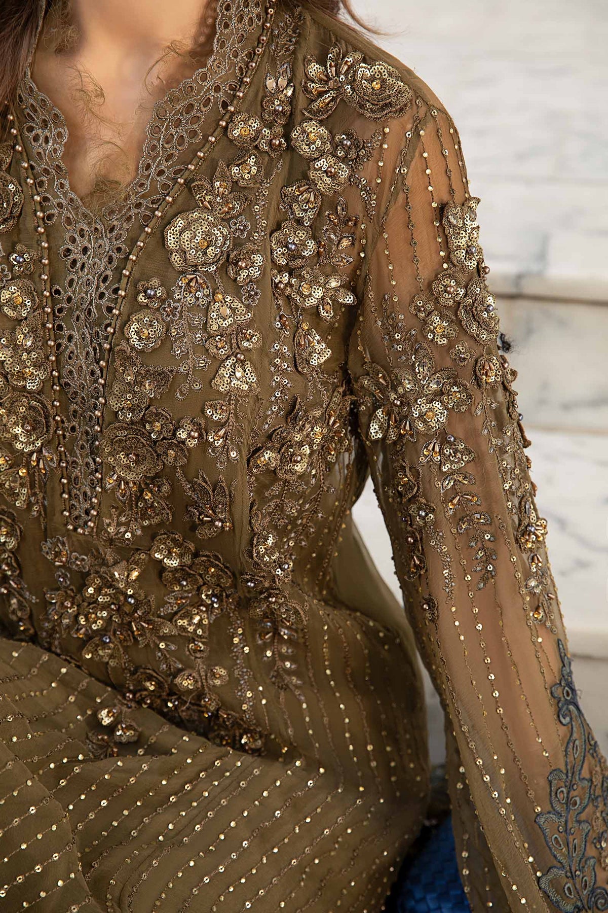 Maria B | Chiffon Formals 24 | Chiffon Suit | MPC-24-108 by Maria B - Designer Dress - Type: Formal - Available at Libayah - 100% Original