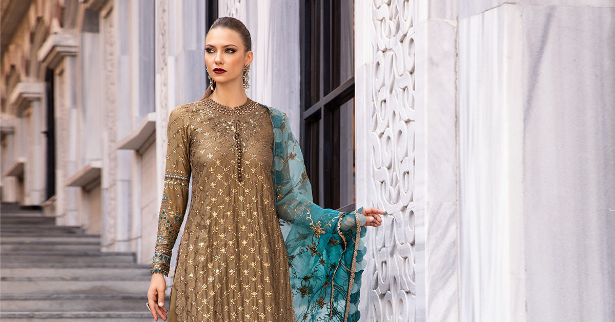Maria B | Sateen Formals 24 | CST-808 by Maria B - Designer Dress - Type: Formal - Available at Libayah - 100% Original